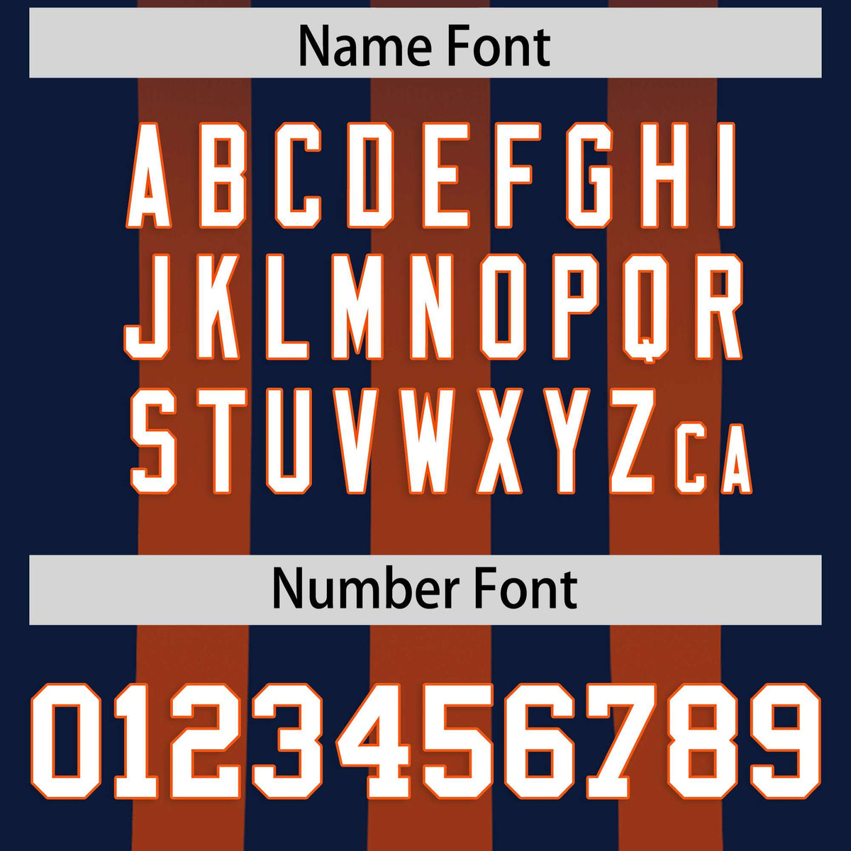 Custom Navy Orange Vertical Fine Stripe Gradient Fashion Personalized Team American Football Jersey