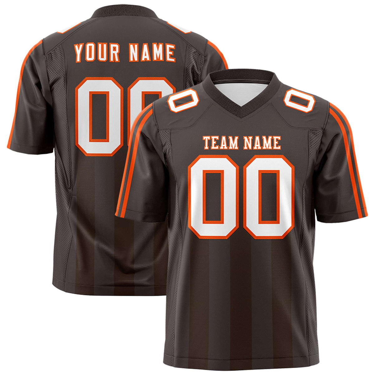 Custom Light Brown Light Brown Vertical Fine Stripe Gradient Fashion Personalized Team American Football Jersey