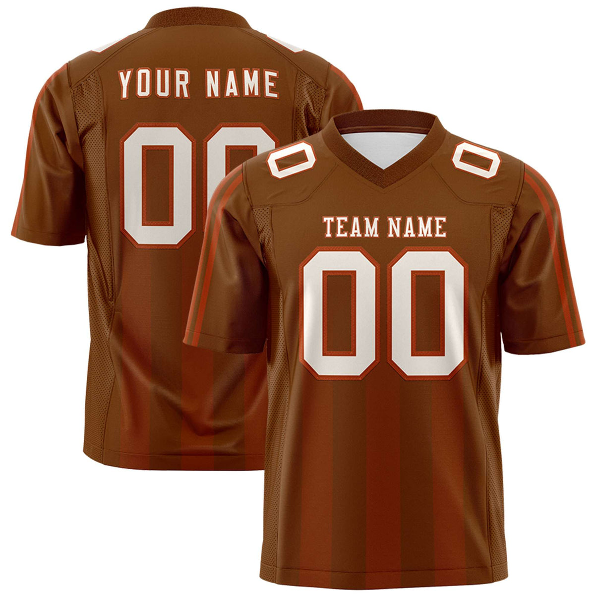 Custom Texas Orange Texas Orange Vertical Fine Stripe Gradient Fashion Personalized Team American Football Jersey