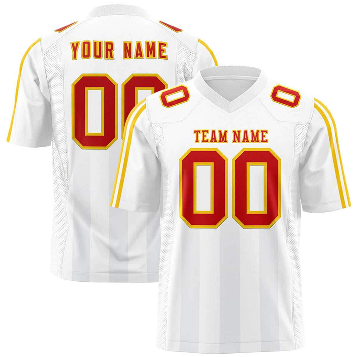 Custom White Gray Vertical Fine Stripe Gradient Fashion Personalized Team American Football Jersey