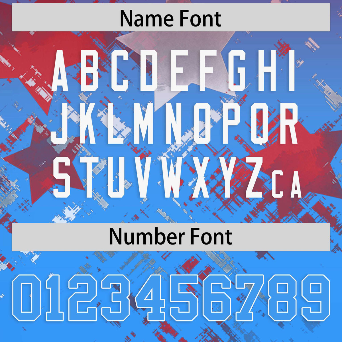 Custom Red Light Blue Personalized Star Gradient Authentic American Football Jersey