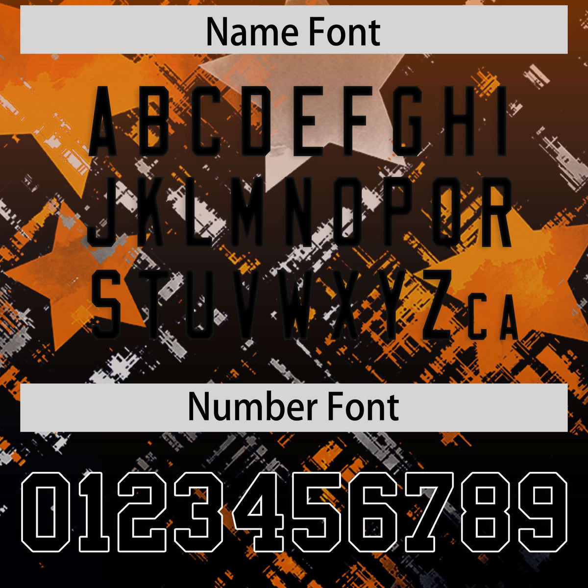 Custom Orange Black Personalized Star Gradient Authentic American Football Jersey