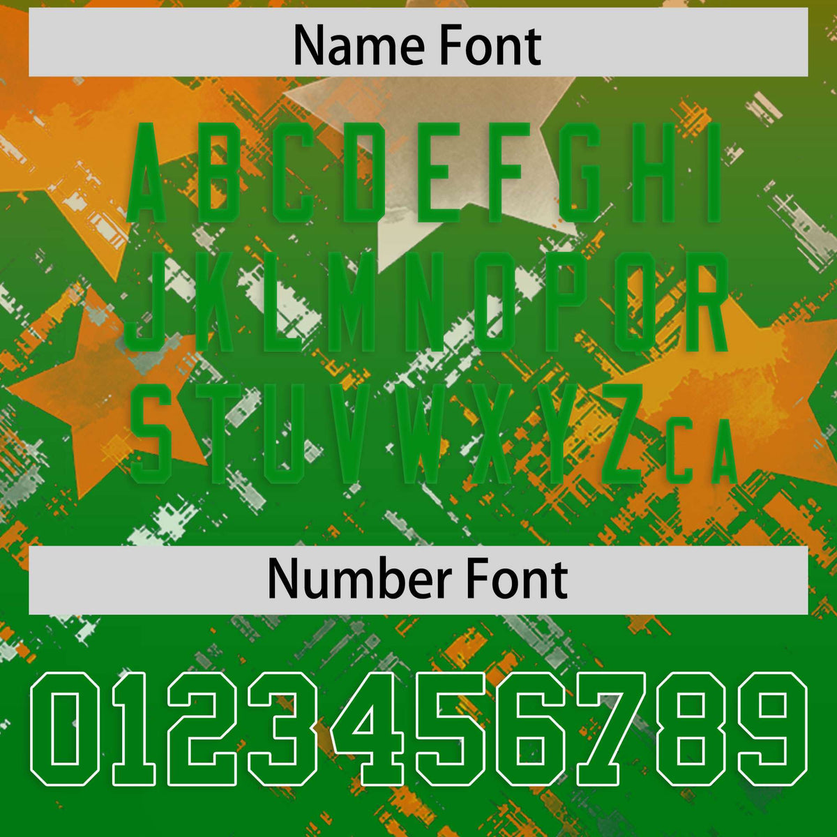 Custom Orange Kelly Green Personalized Star Gradient Authentic American Football Jersey