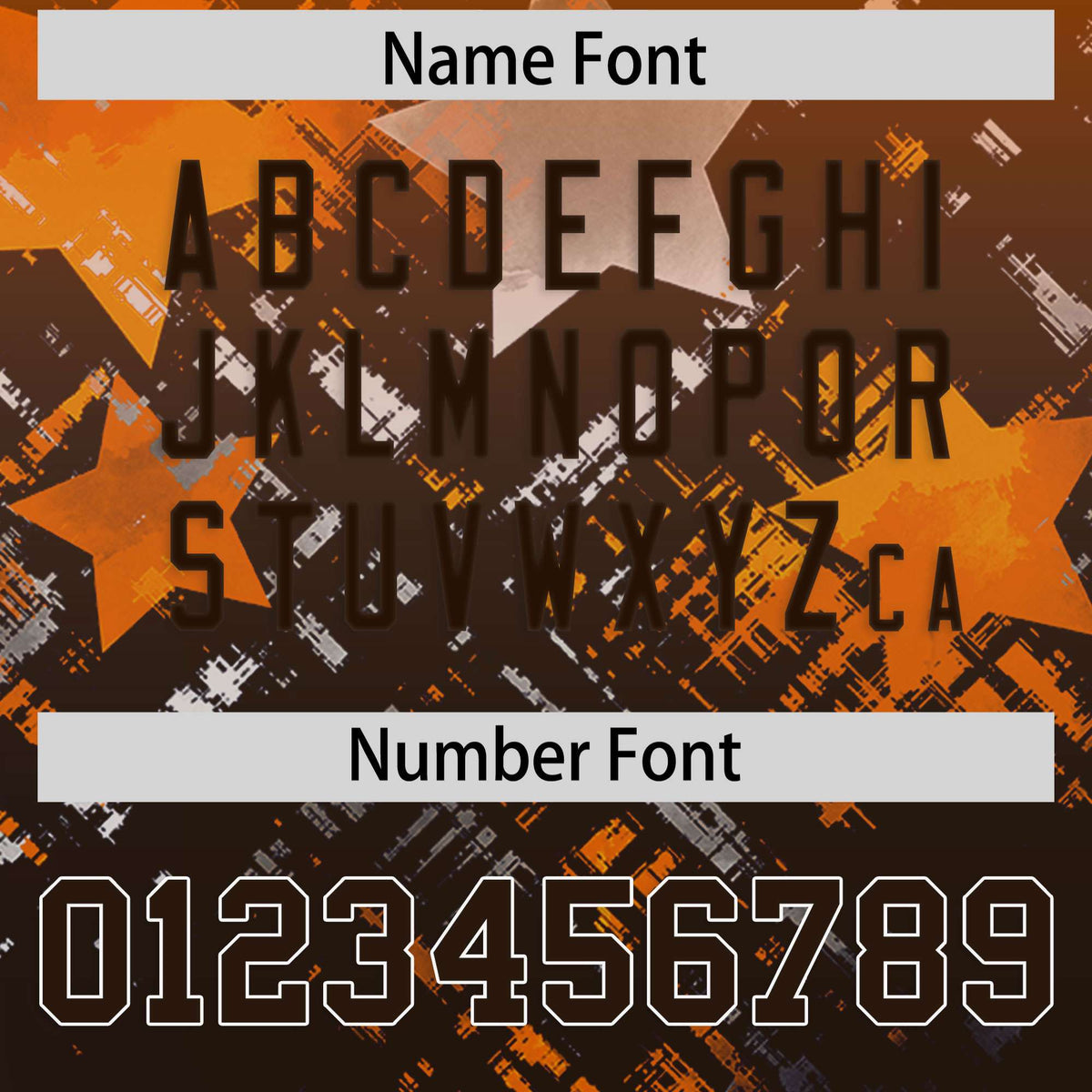 Custom Orange Brown Personalized Star Gradient Authentic American Football Jersey