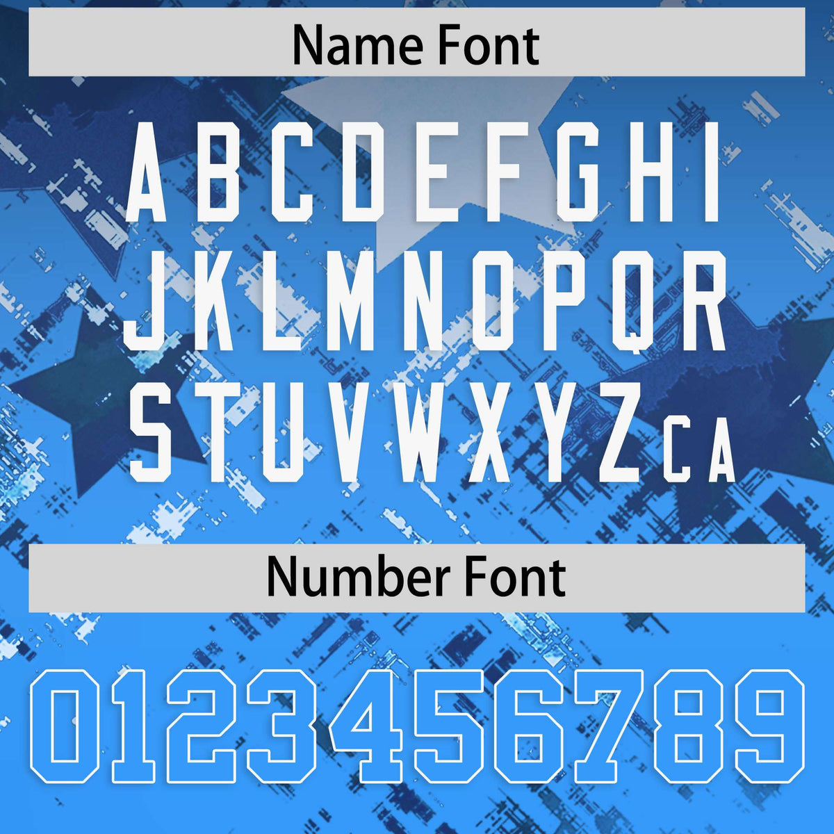 Custom Navy Light Blue Personalized Star Gradient Authentic American Football Jersey