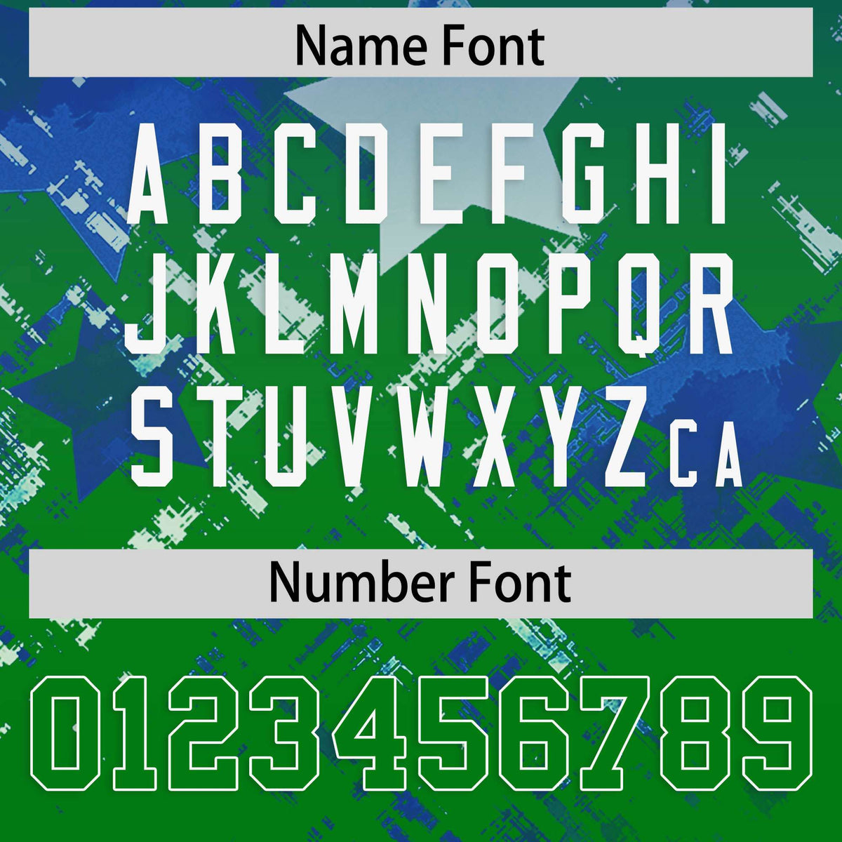 Custom Royal Kelly Green Personalized Star Gradient Authentic American Football Jersey