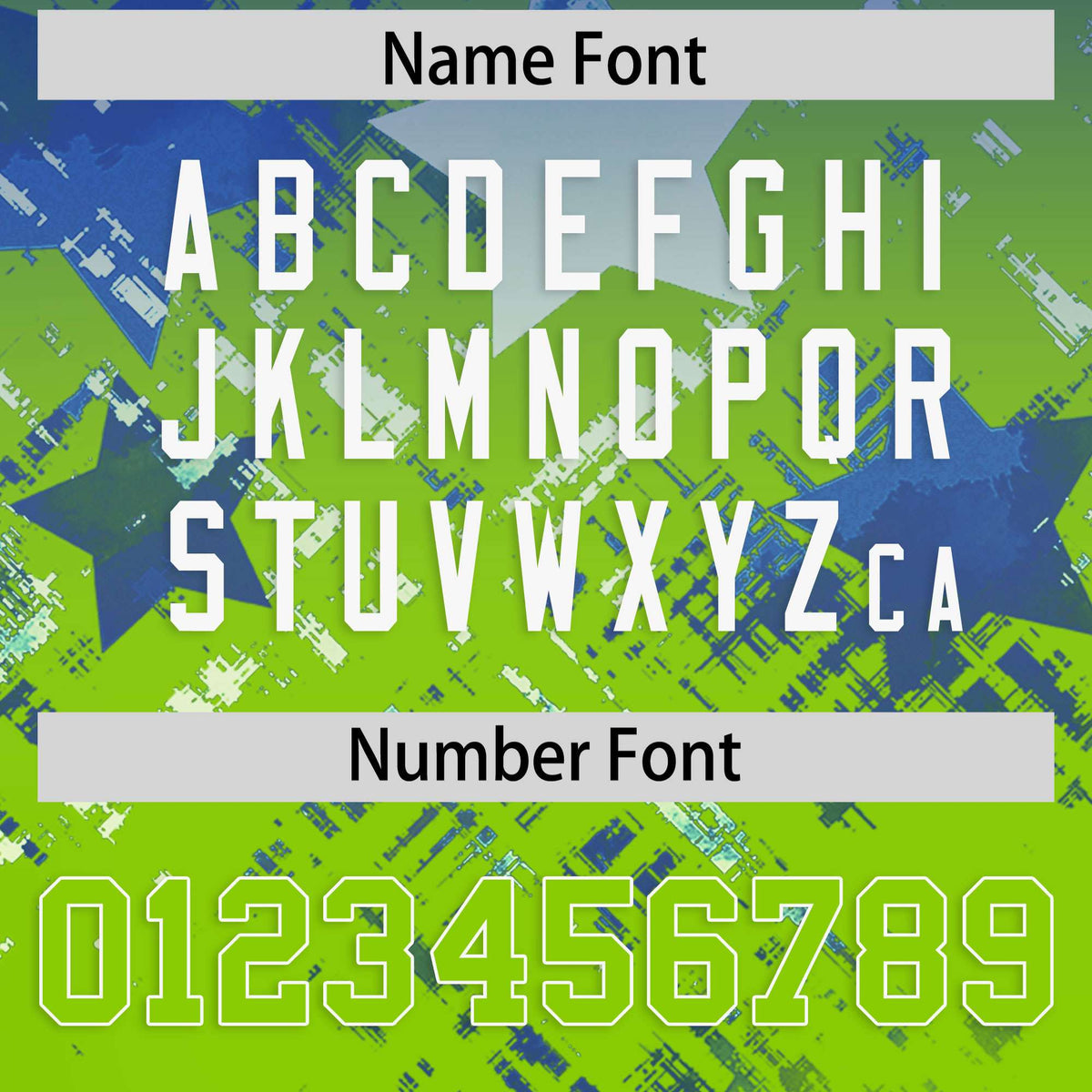 Custom Royal Neon Green Personalized Star Gradient Authentic American Football Jersey