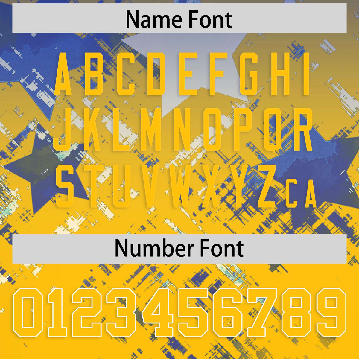 Custom Royal Yellow Personalized Star Gradient Authentic American Football Jersey