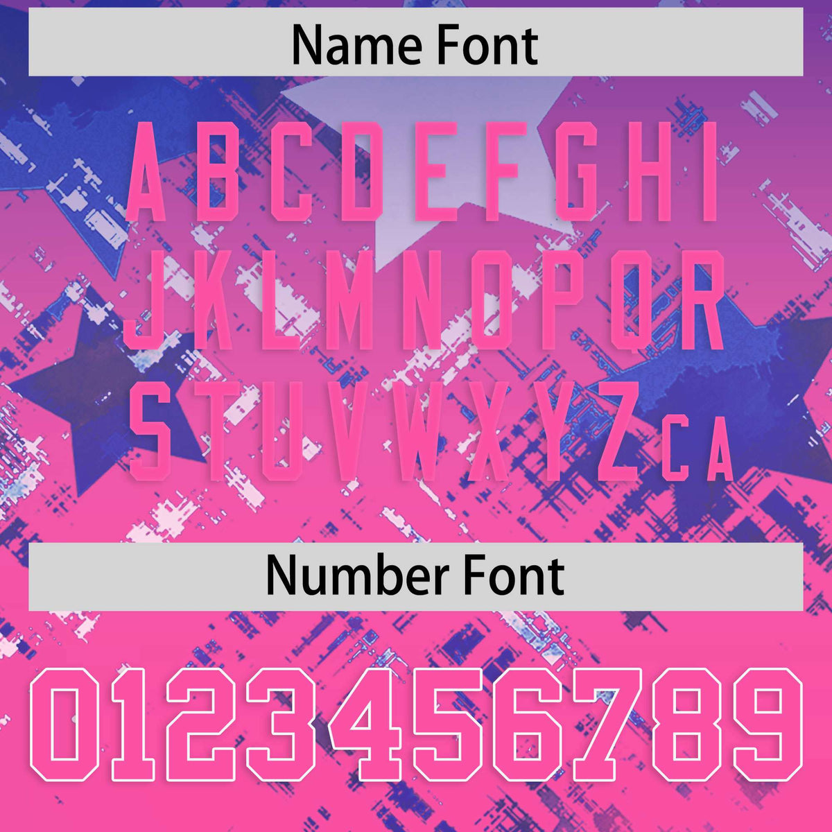 Custom Royal Pink Personalized Star Gradient Authentic American Football Jersey