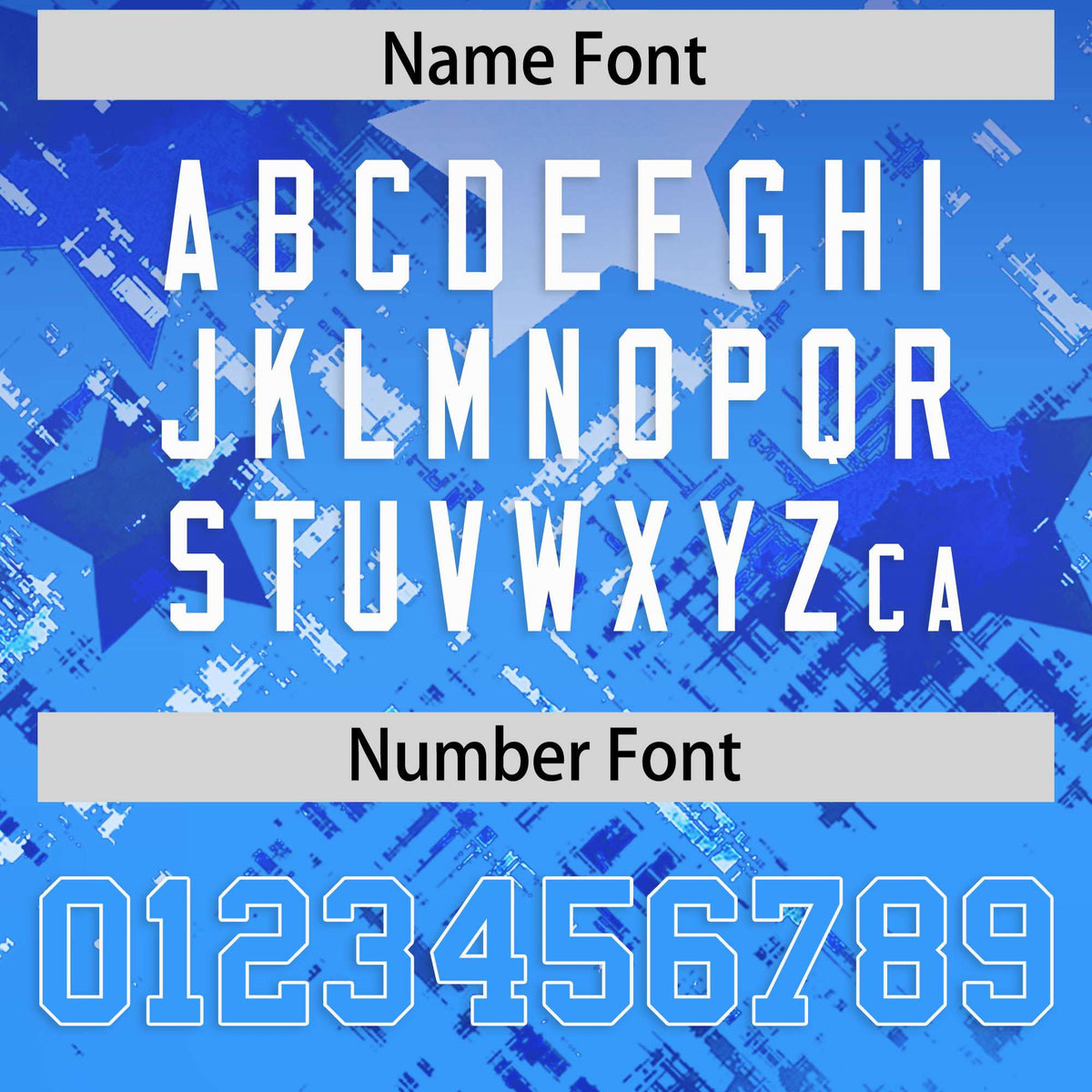 Custom Royal Light Blue Personalized Star Gradient Authentic American Football Jersey