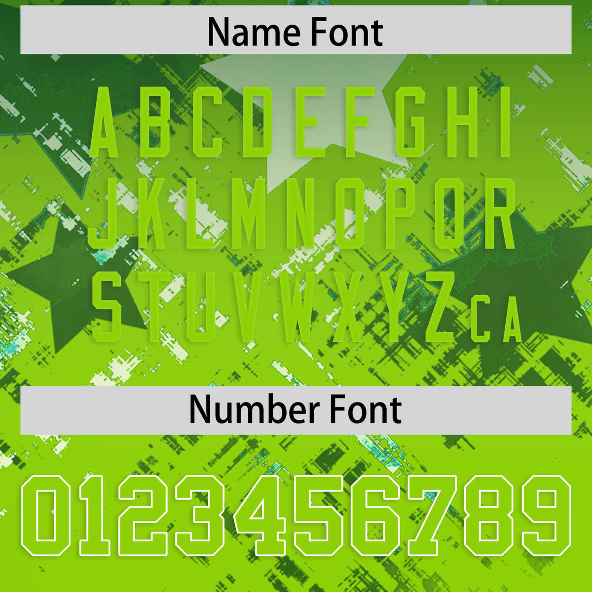 Custom Green Neon Green Personalized Star Gradient Authentic American Football Jersey