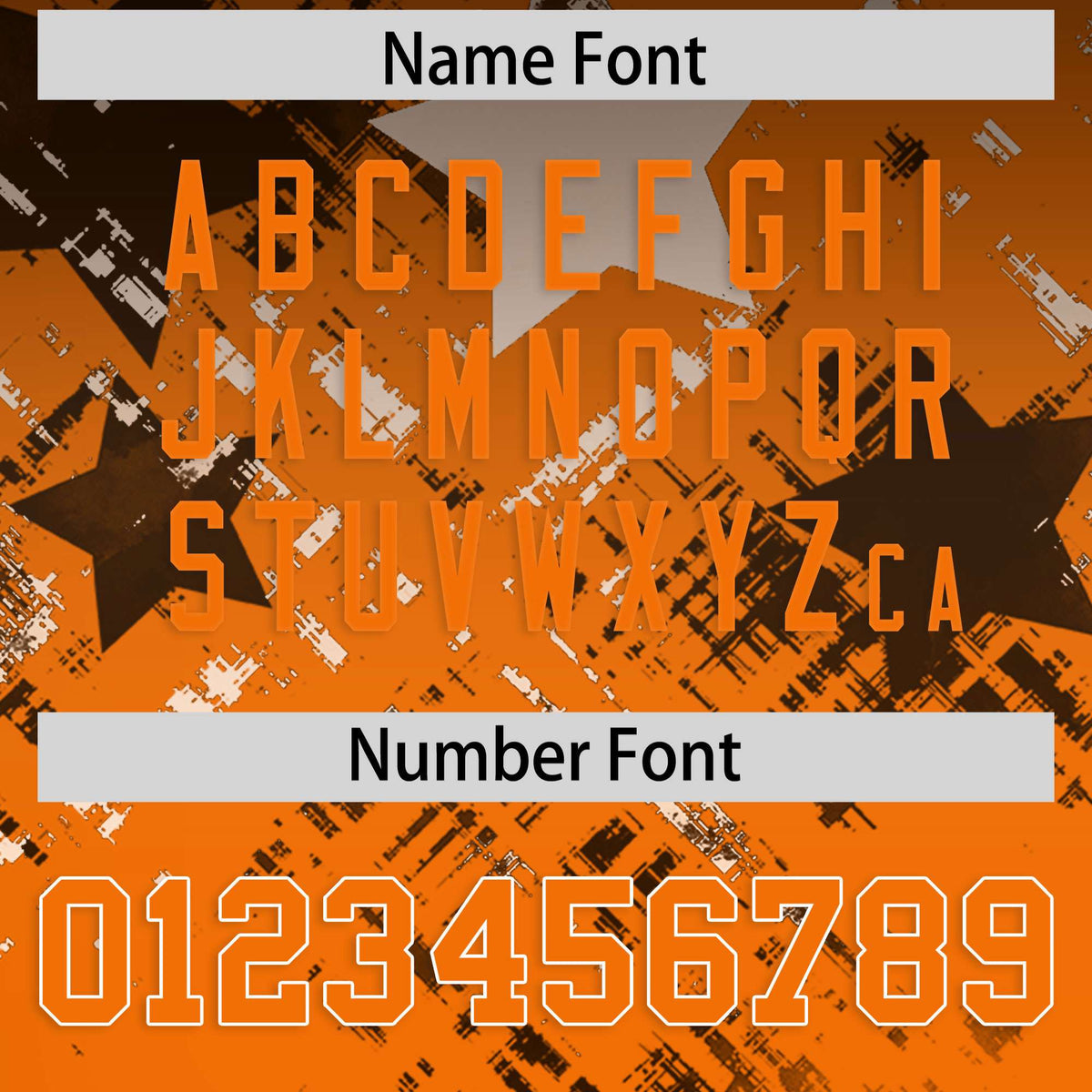 Custom Black Orange Personalized Star Gradient Authentic American Football Jersey