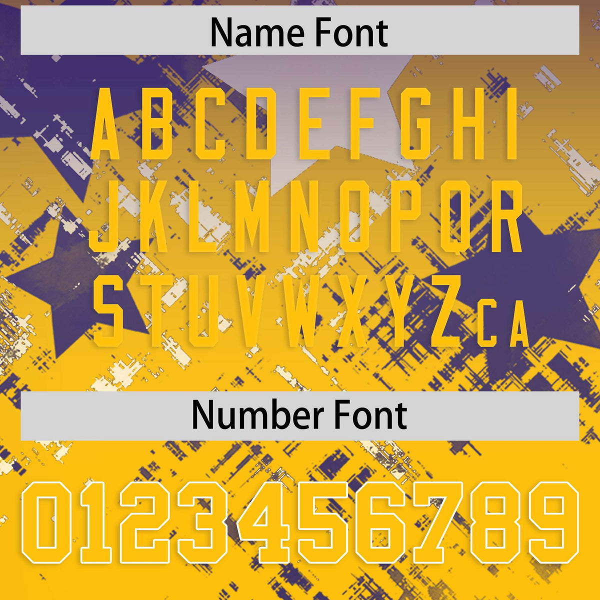 Custom Purple Yellow Personalized Star Gradient Authentic American Football Jersey