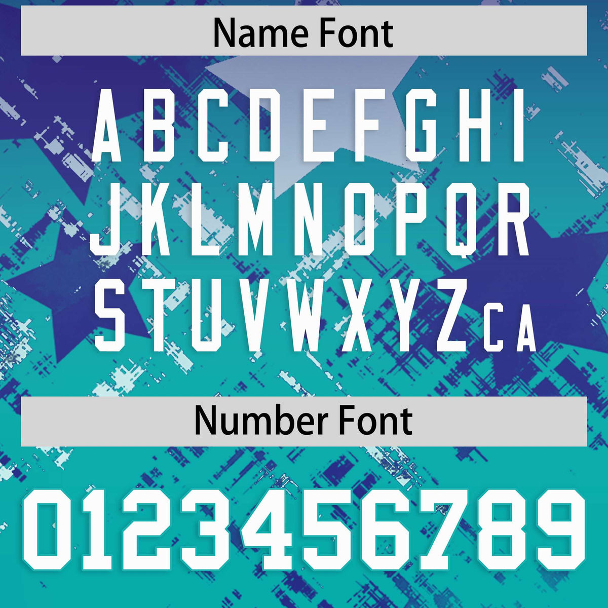 Custom Purple Aqua Personalized Star Gradient Authentic American Football Jersey