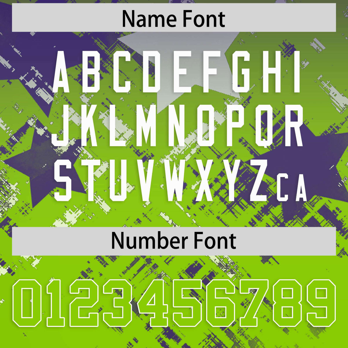 Custom Purple Neon Green Personalized Star Gradient Authentic American Football Jersey