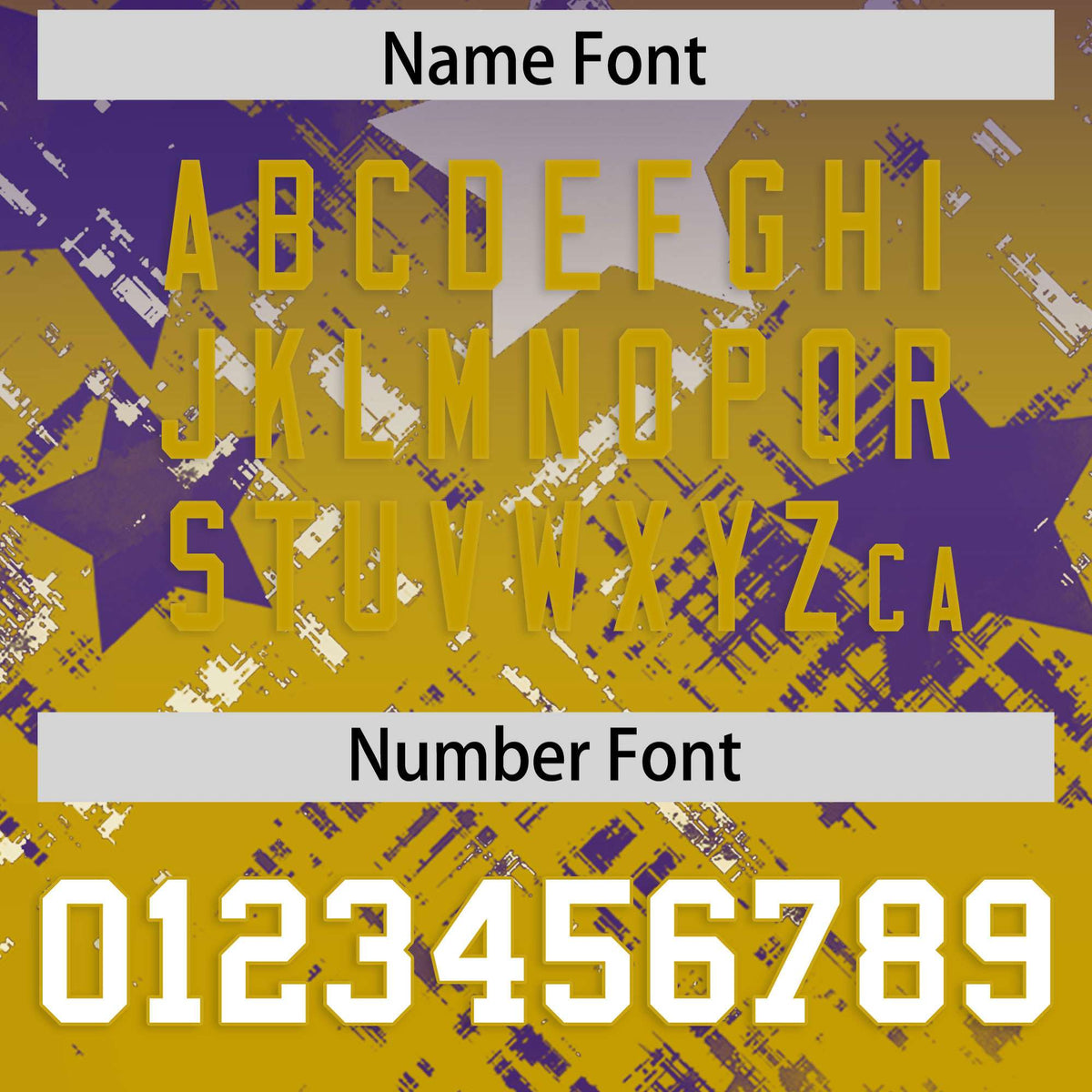 Custom Purple Old Gold Personalized Star Gradient Authentic American Football Jersey