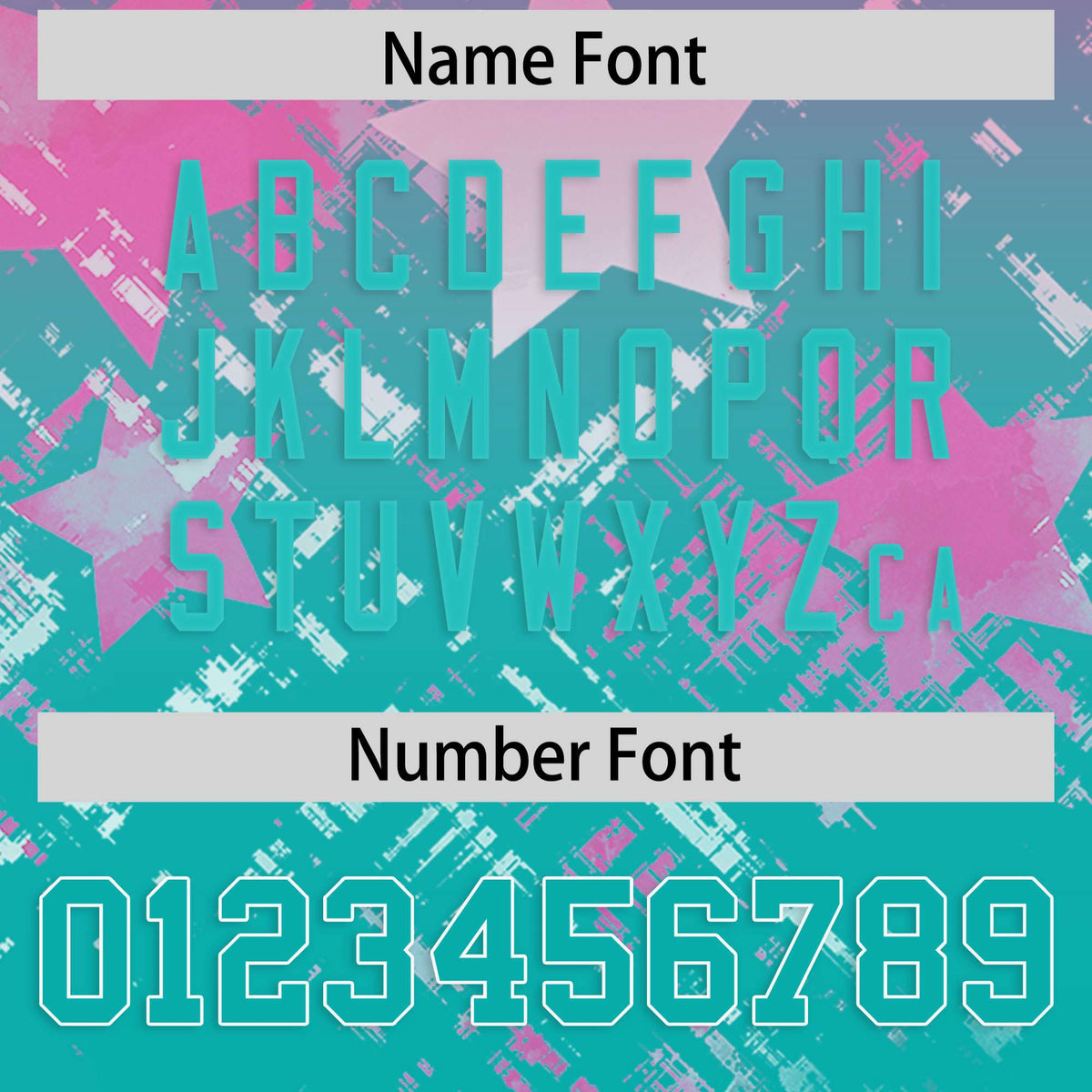 Custom Pink Aqua Personalized Star Gradient Authentic American Football Jersey