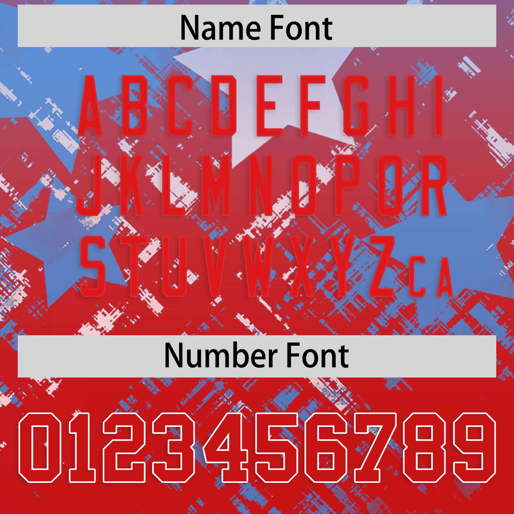 Custom Light Blue Red Personalized Star Gradient Authentic American Football Jersey