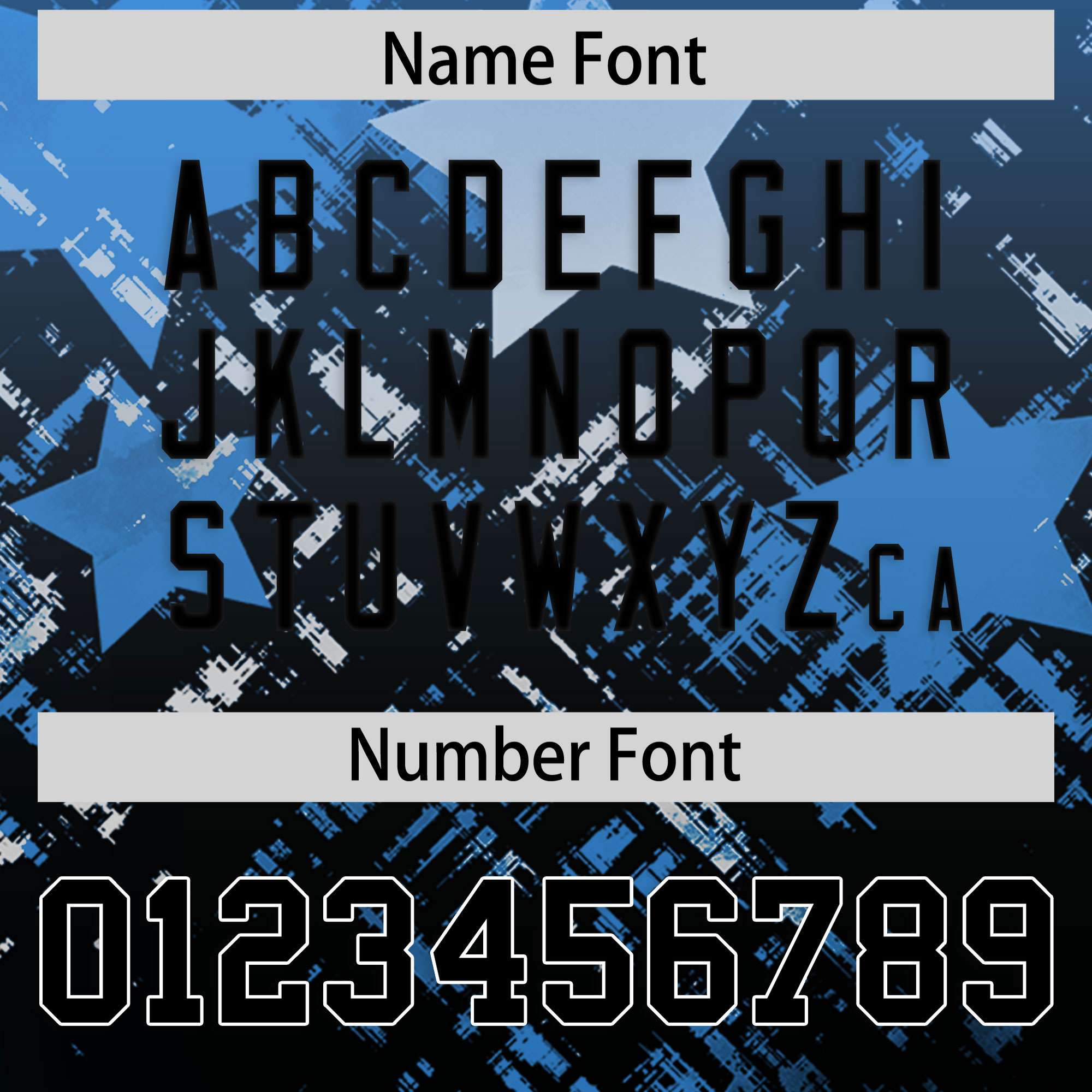 Custom Light Blue Black Personalized Star Gradient Authentic American Football Jersey