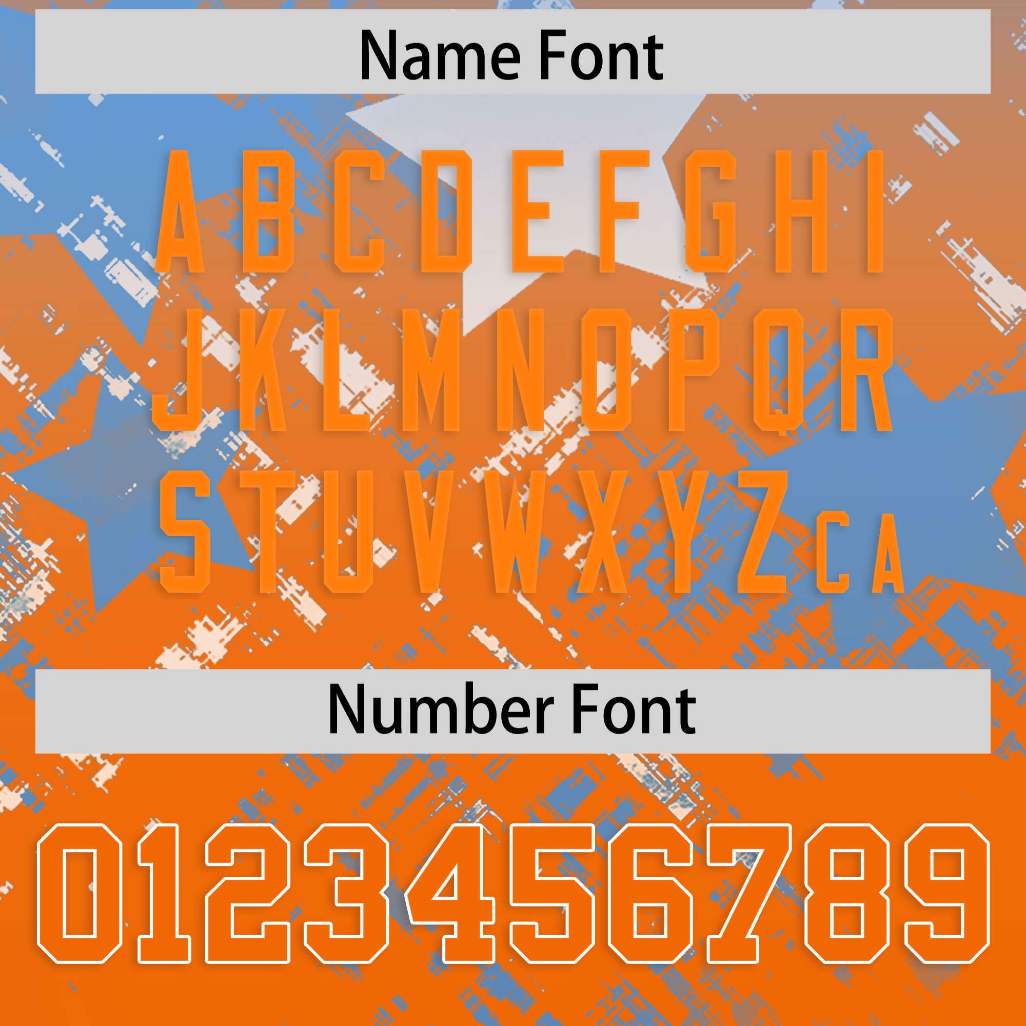 Custom Light Blue Orange Personalized Star Gradient Authentic American Football Jersey