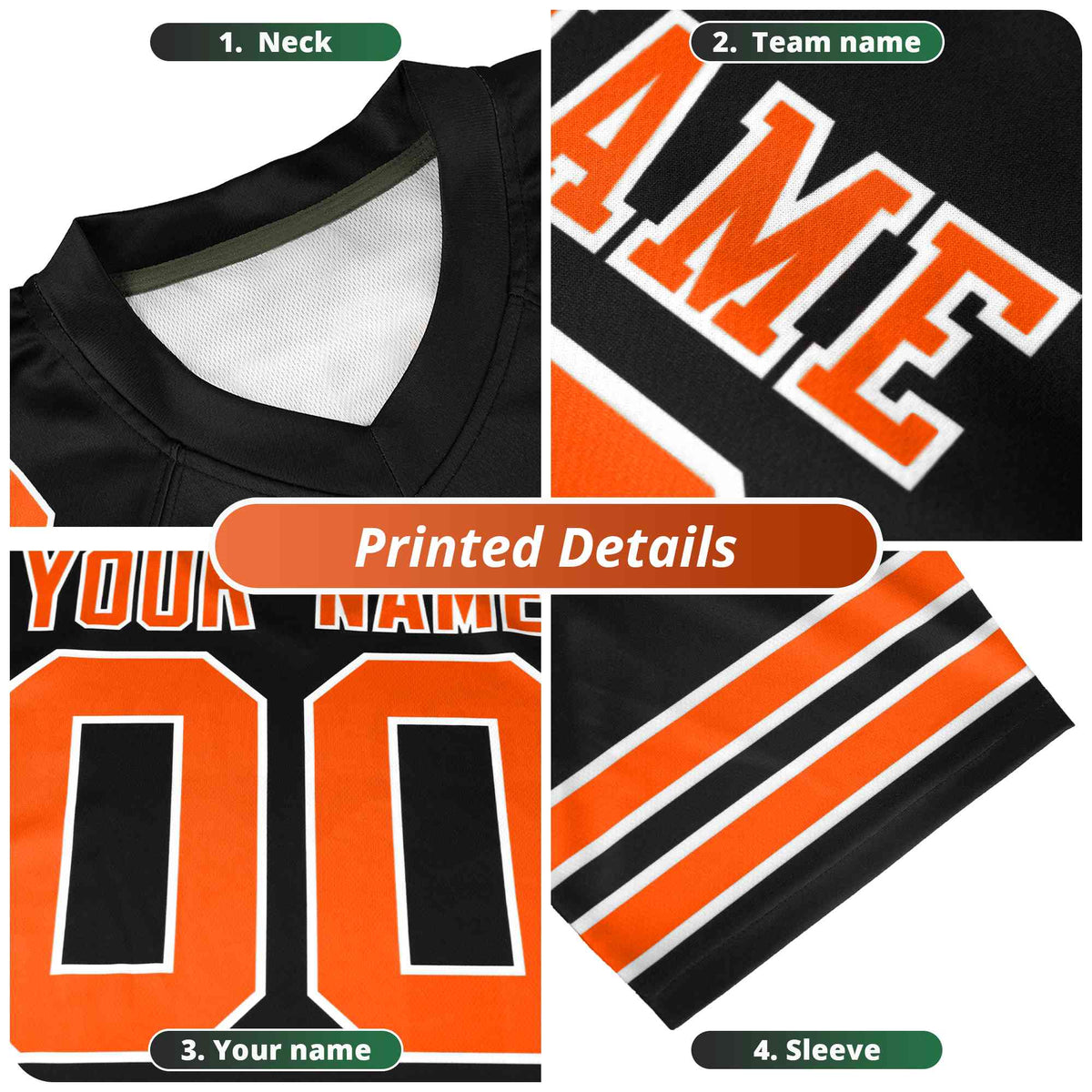 Custom Orange Brown Personalized Star Gradient Authentic American Football Jersey