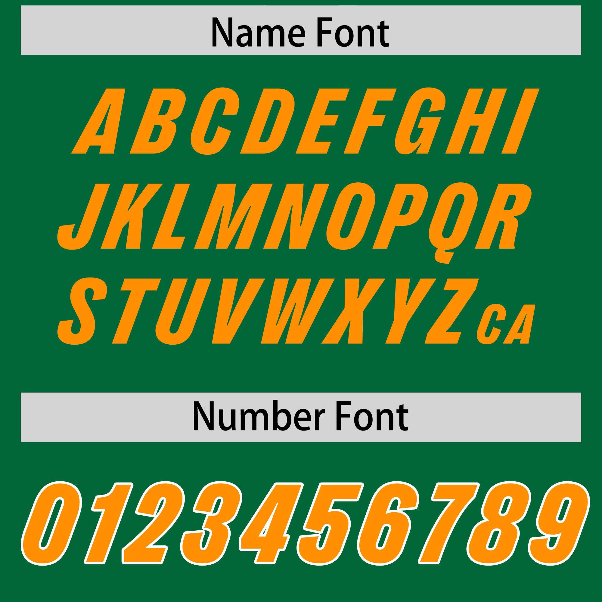 Custom Kelly Green Gold Orange and White Side Stripe Pattern Authentic American Football Jersey