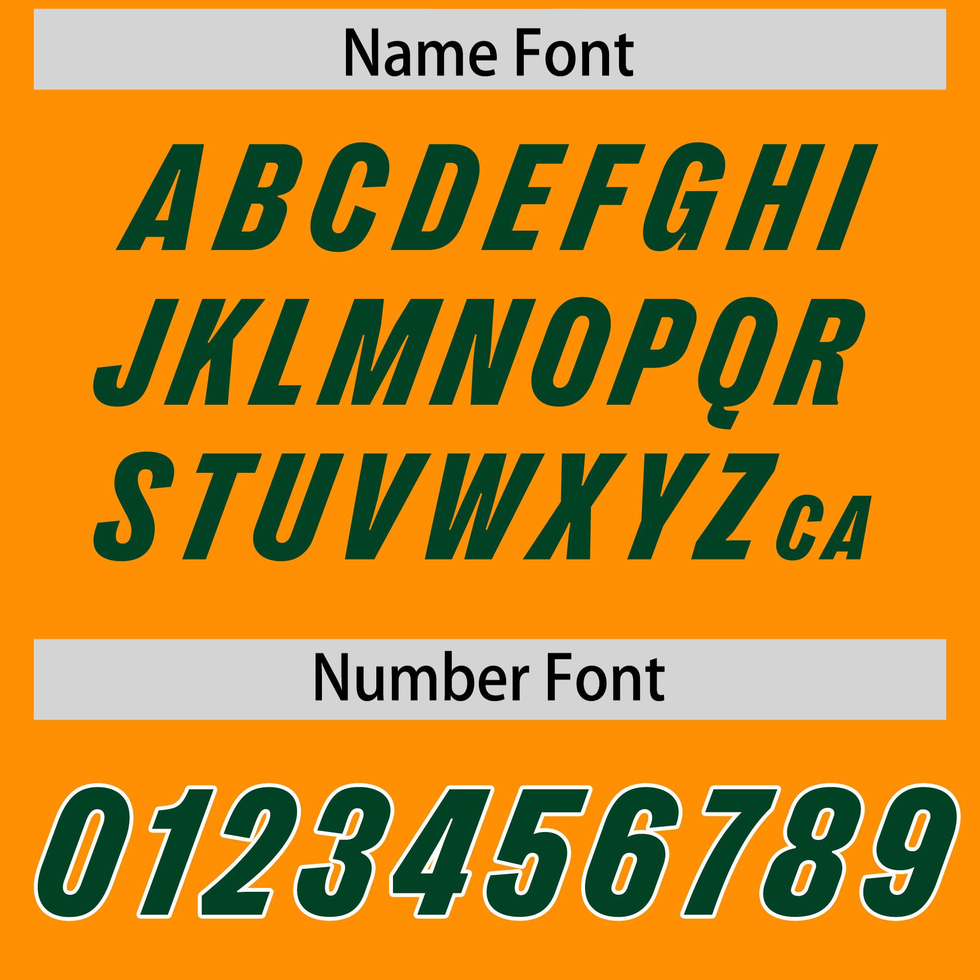 Custom Orange Green and White Side Stripe Pattern Authentic American Football Jersey