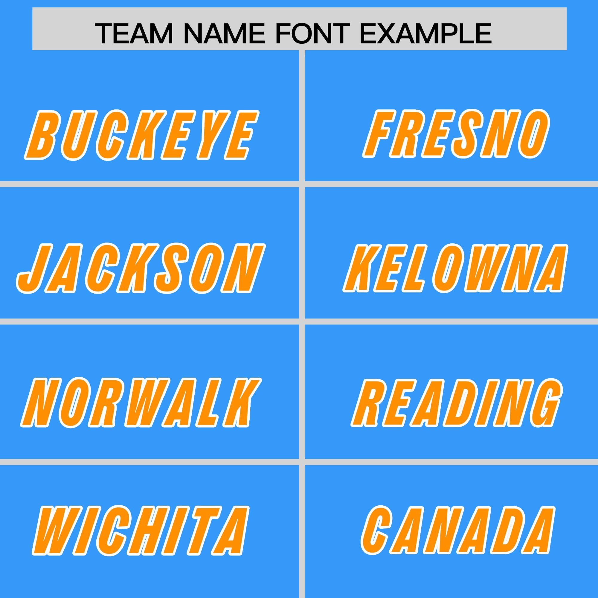 Custom Light Blue Orange and White Side Stripe Pattern Authentic American Football Jersey