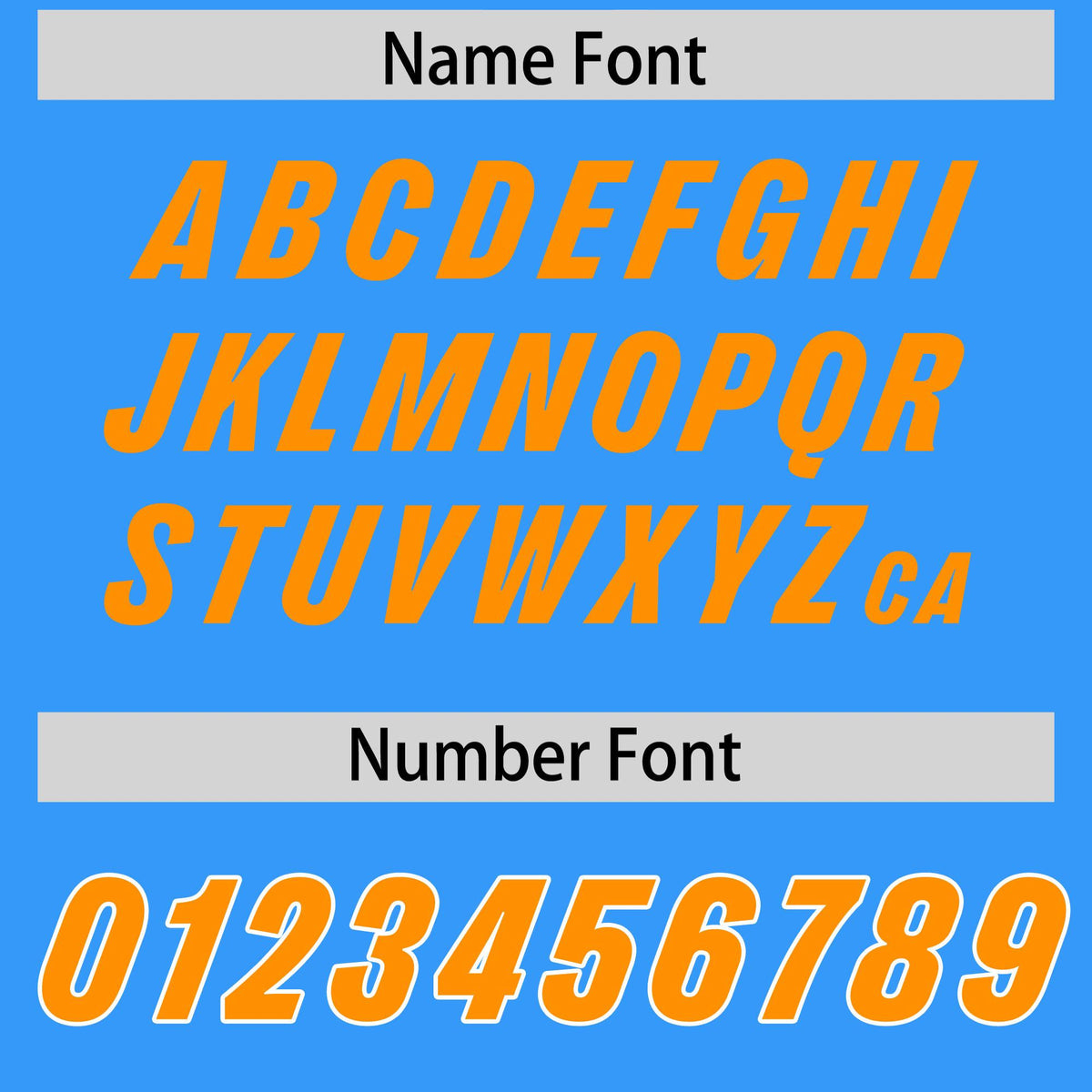 Custom Light Blue Orange and White Side Stripe Pattern Authentic American Football Jersey