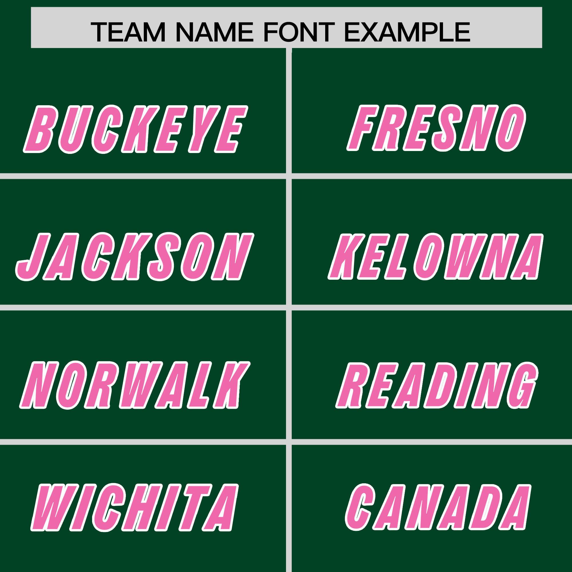 Custom Green Pink and White Side Stripe Pattern Authentic American Football Jersey