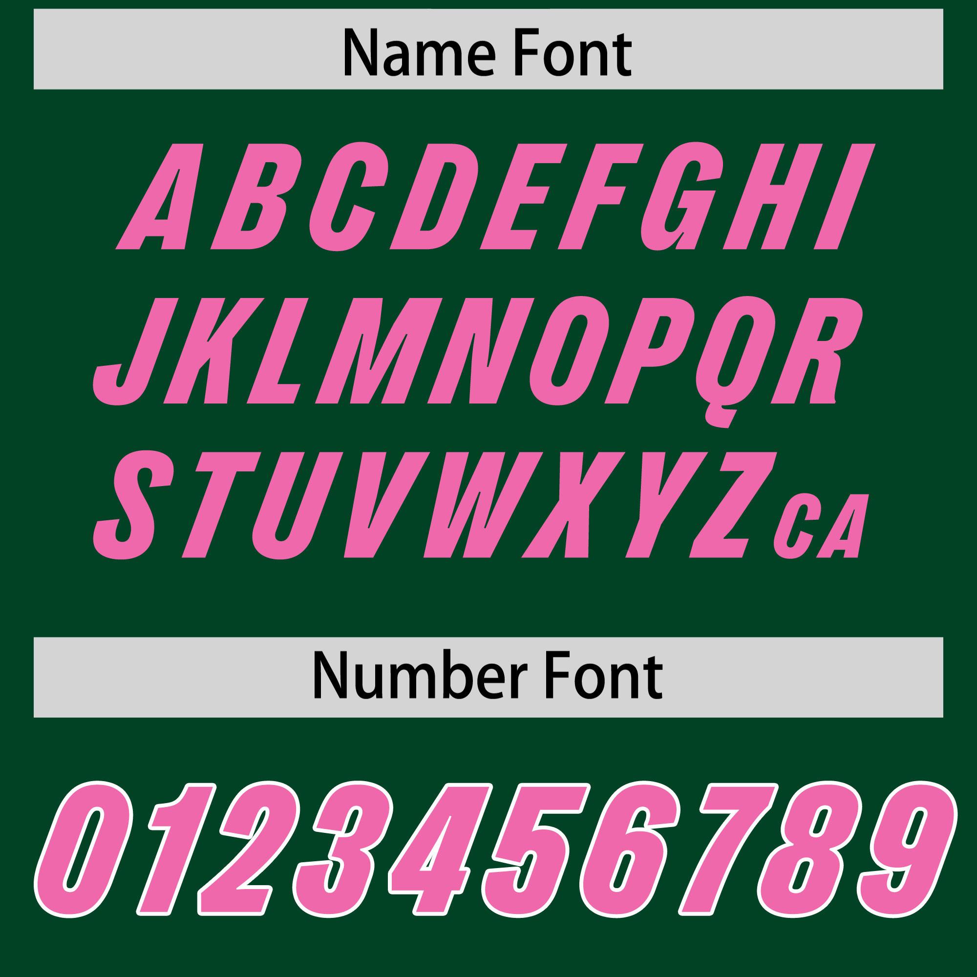 Custom Green Pink and White Side Stripe Pattern Authentic American Football Jersey