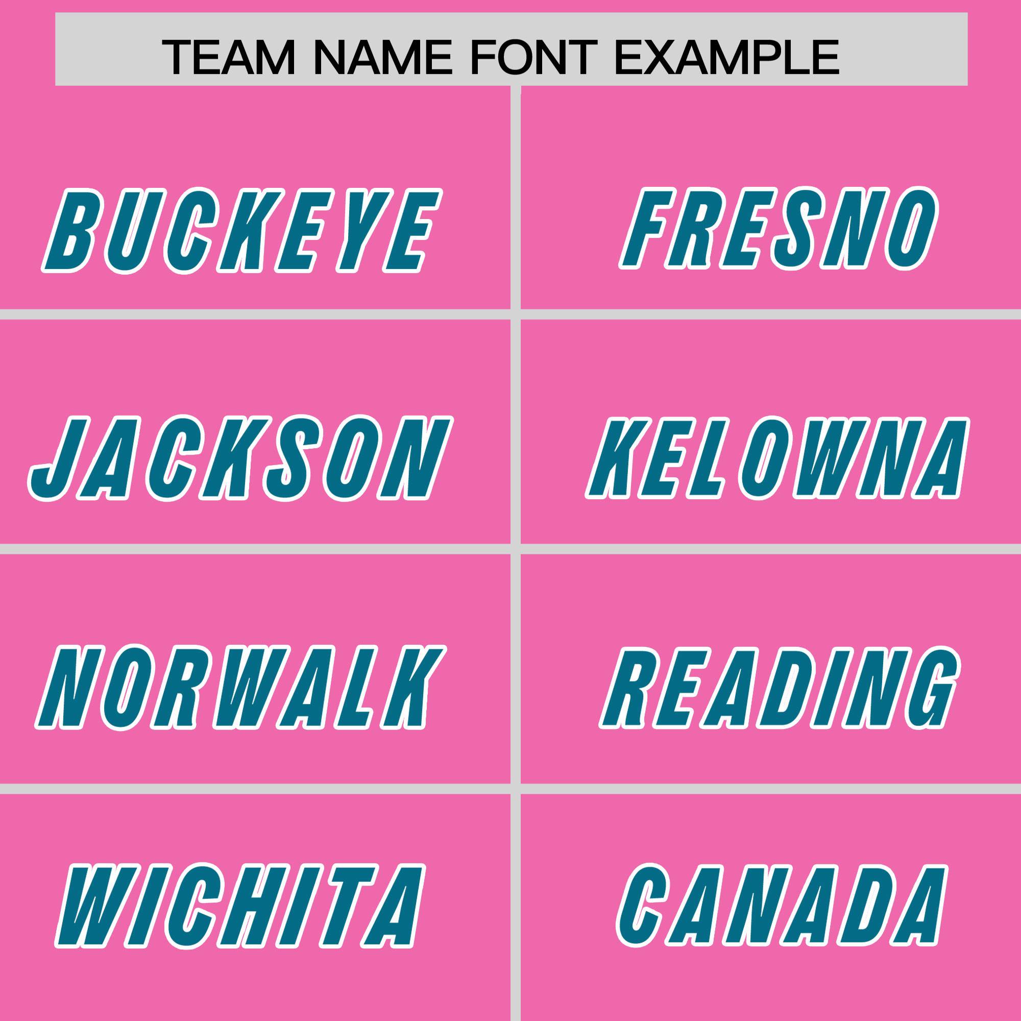 Custom Pink Aqua and White Side Stripe Pattern Authentic American Football Jersey