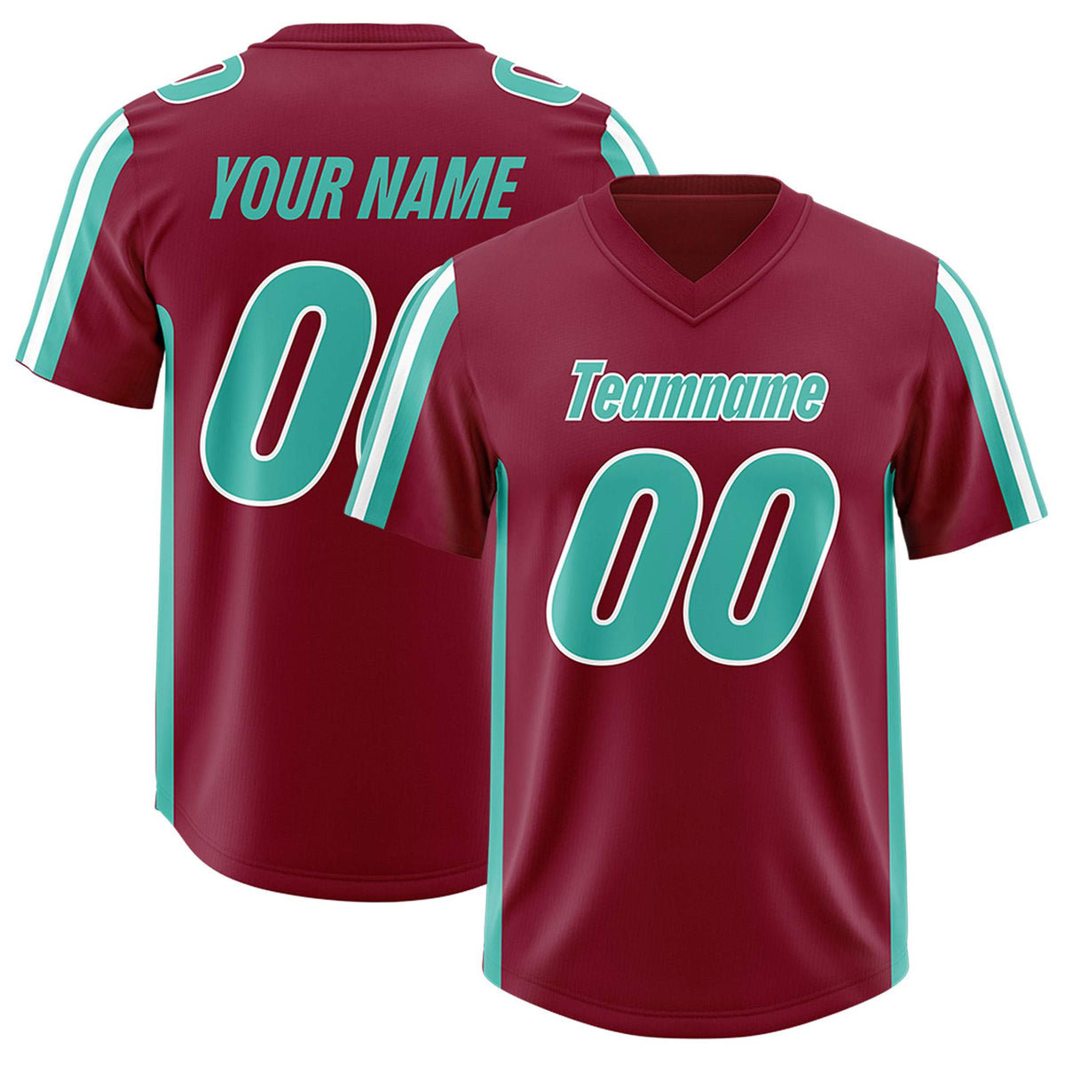 Custom Crimson Bright Green and White Side Stripe Pattern Authentic American Football Jersey