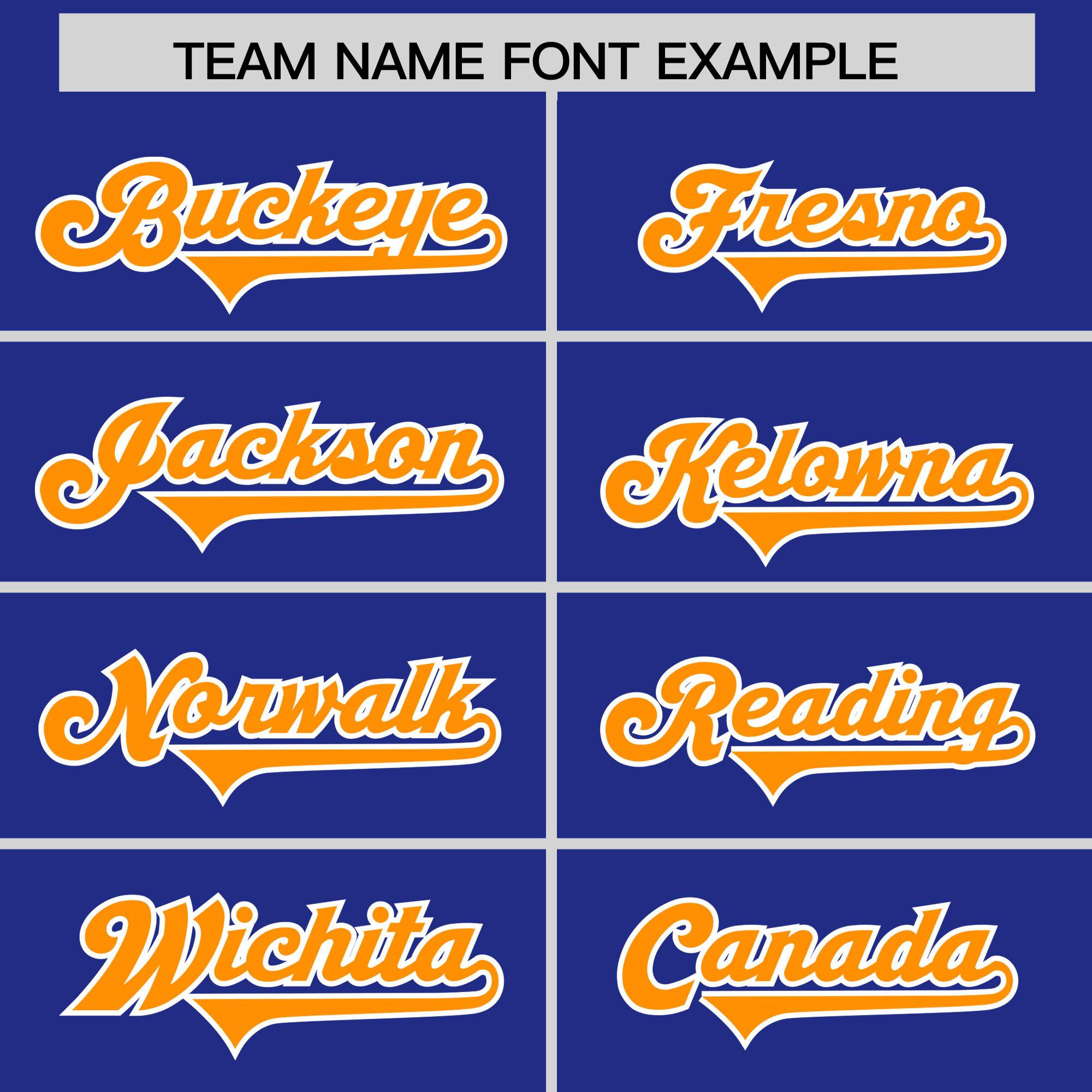 Custom Royal Gold Orange and White Side Stripe Pattern Authentic American Football Jersey