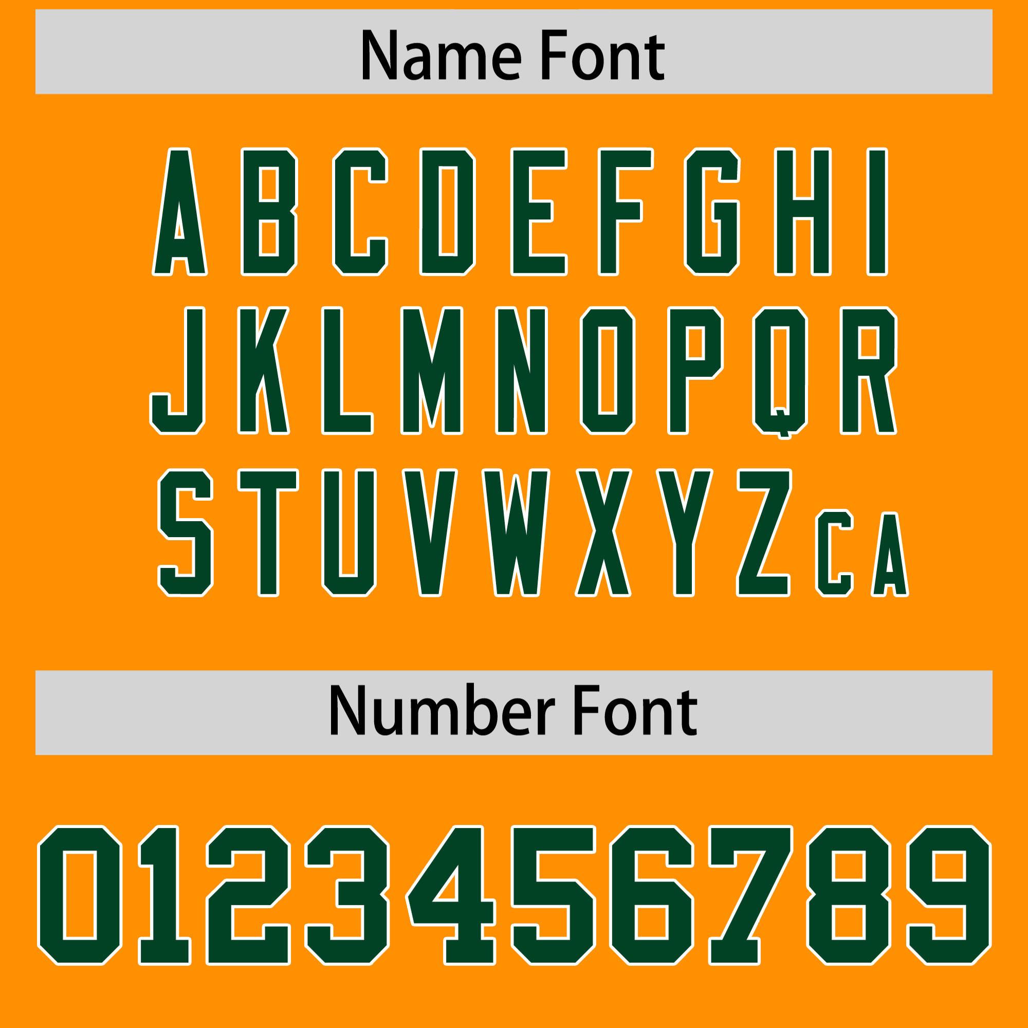Custom Orange Green and White Side Stripe Pattern Authentic American Football Jersey