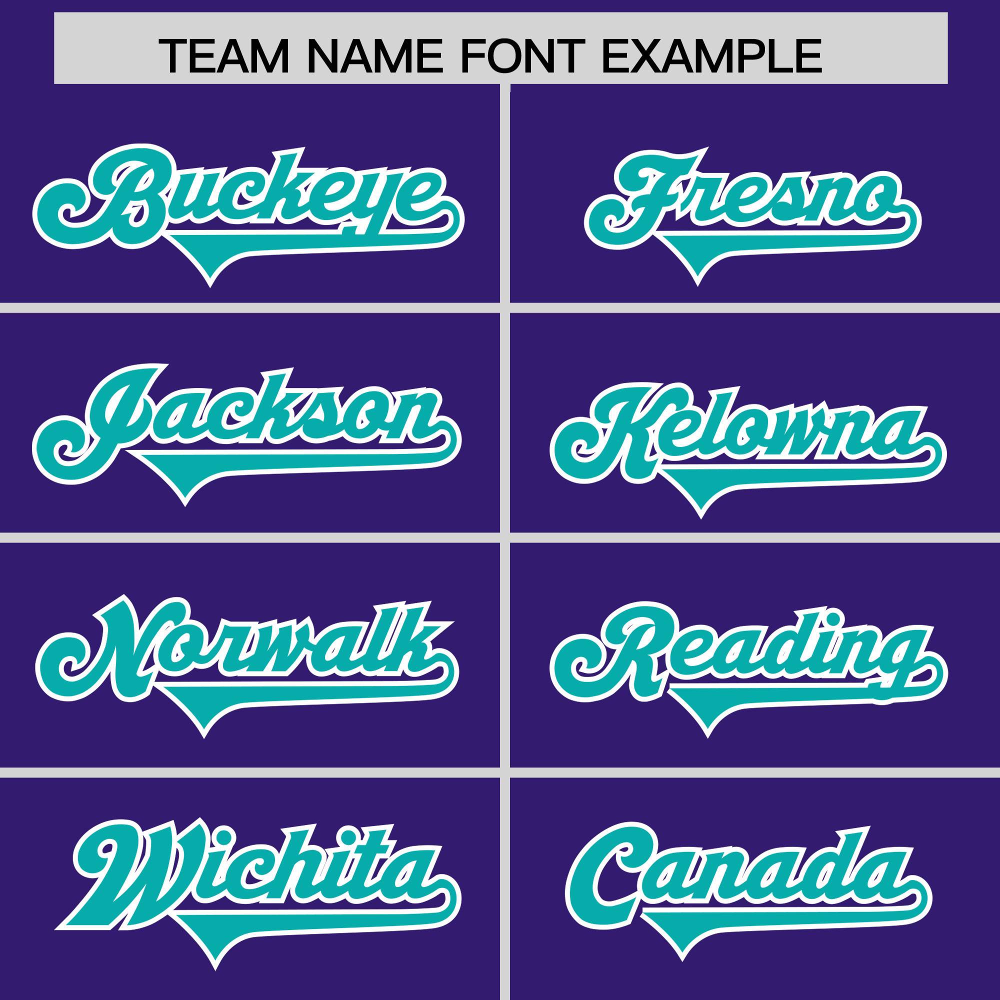 Custom Purple Aqua and White Side Stripe Pattern Authentic American Football Jersey