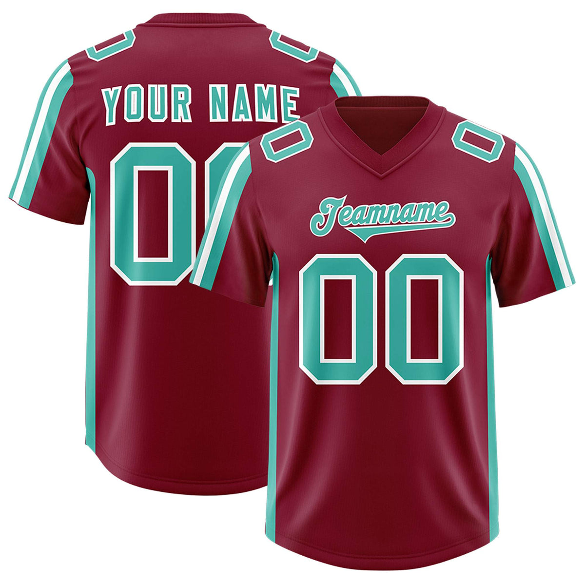 Custom Crimson Bright Green and White Side Stripe Pattern Authentic American Football Jersey