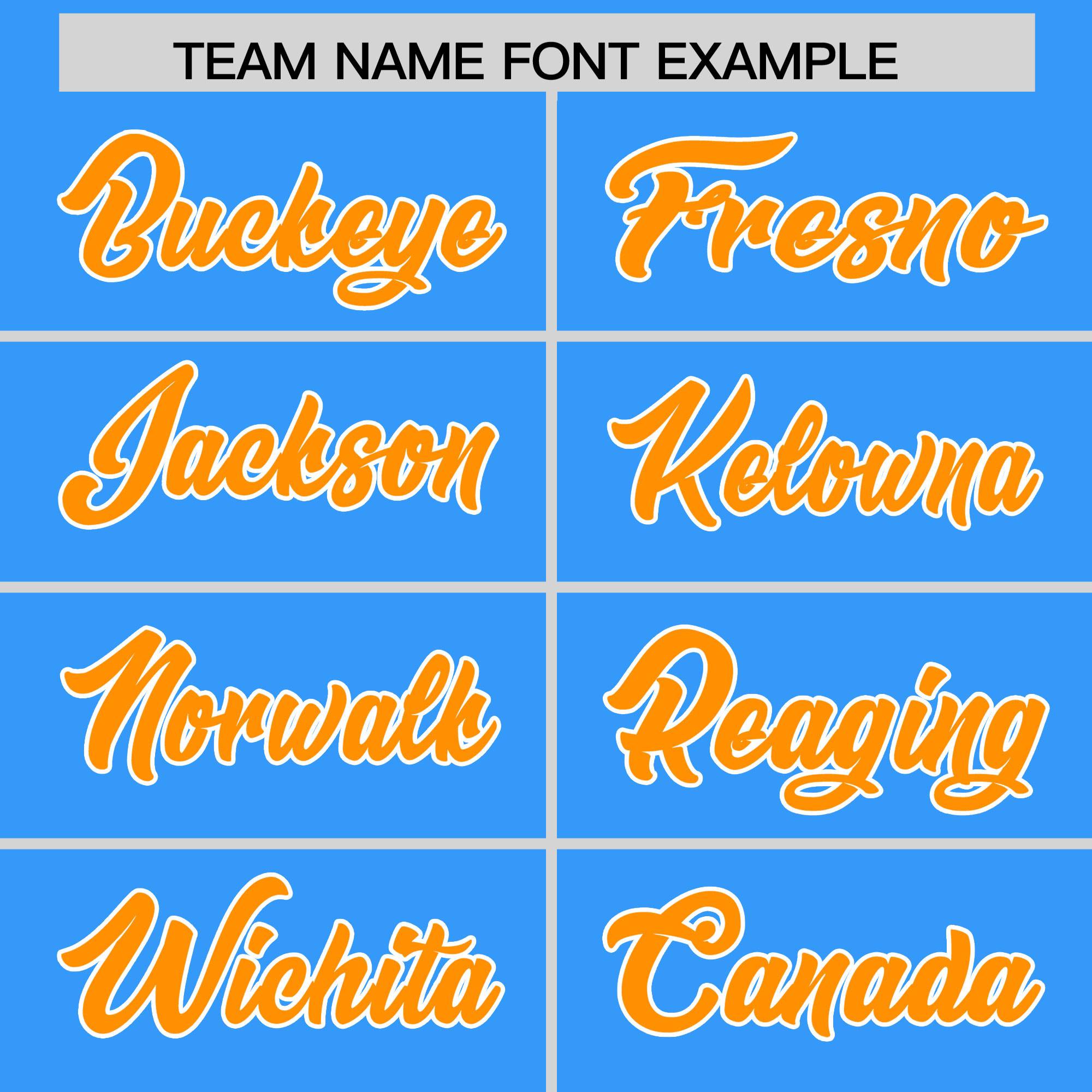 Custom Light Blue Orange and White Side Stripe Pattern Authentic American Football Jersey