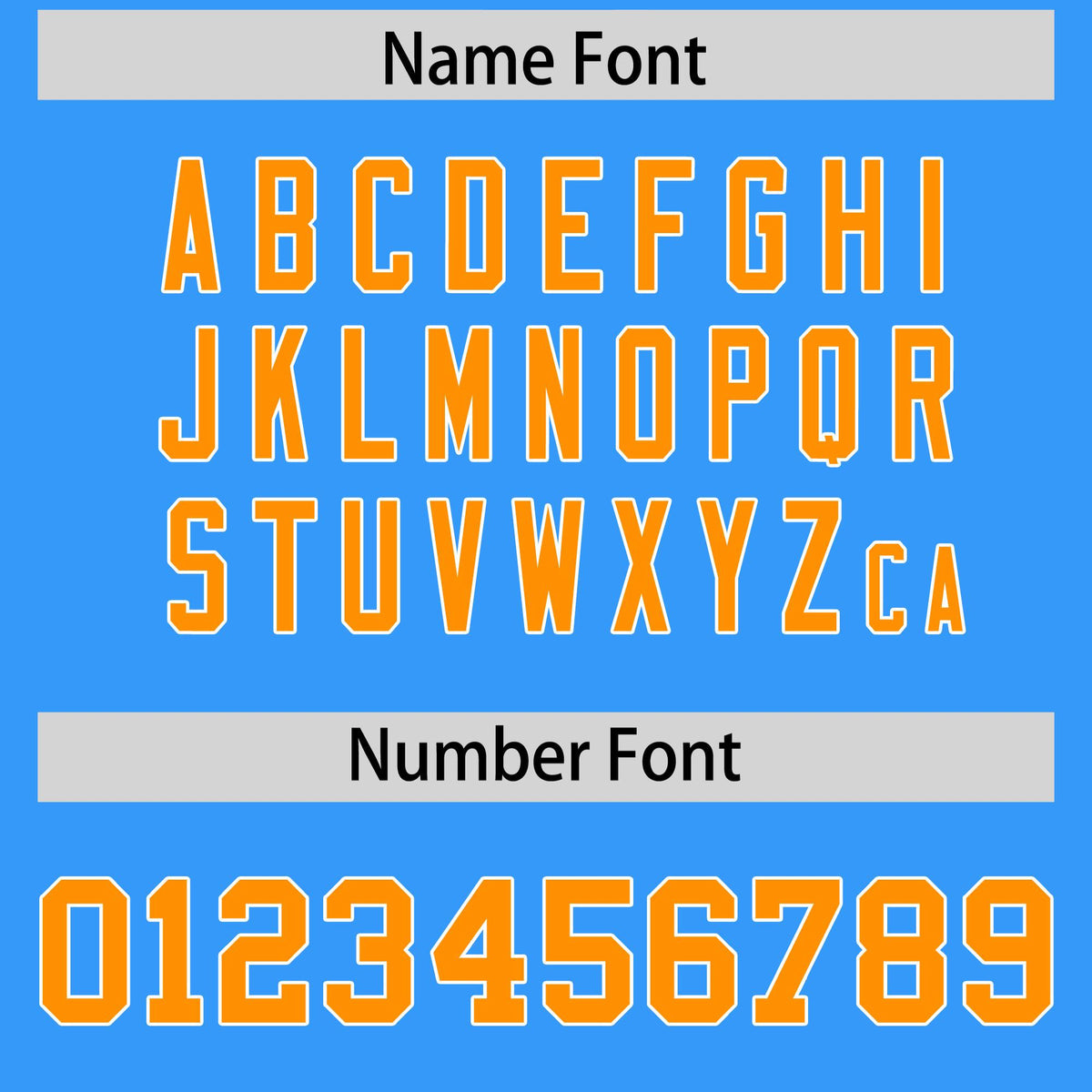 Custom Light Blue Orange and White Side Stripe Pattern Authentic American Football Jersey