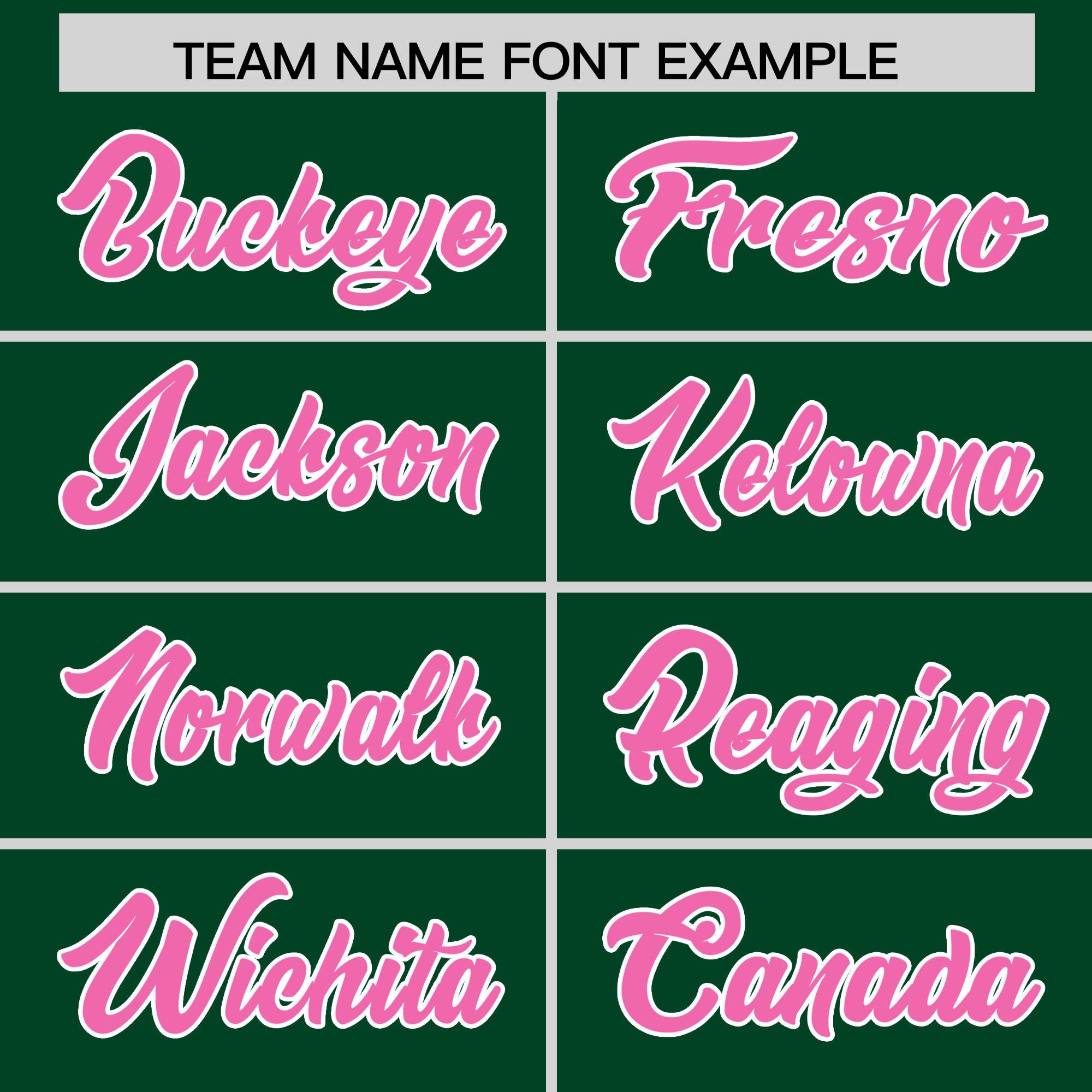 Custom Green Pink and White Side Stripe Pattern Authentic American Football Jersey