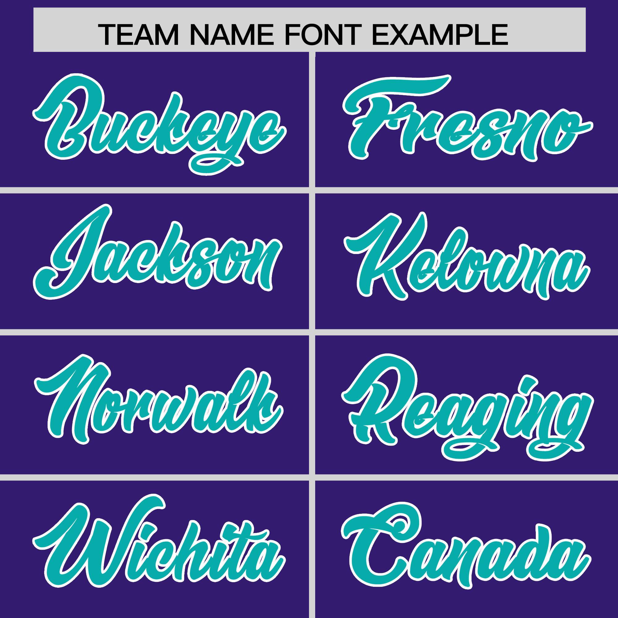 Custom Purple Aqua and White Side Stripe Pattern Authentic American Football Jersey