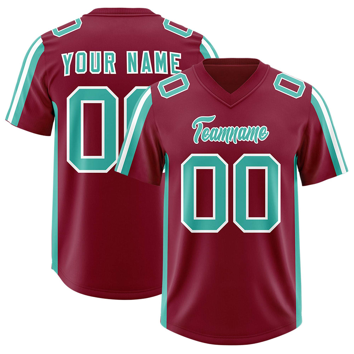 Custom Crimson Bright Green and White Side Stripe Pattern Authentic American Football Jersey