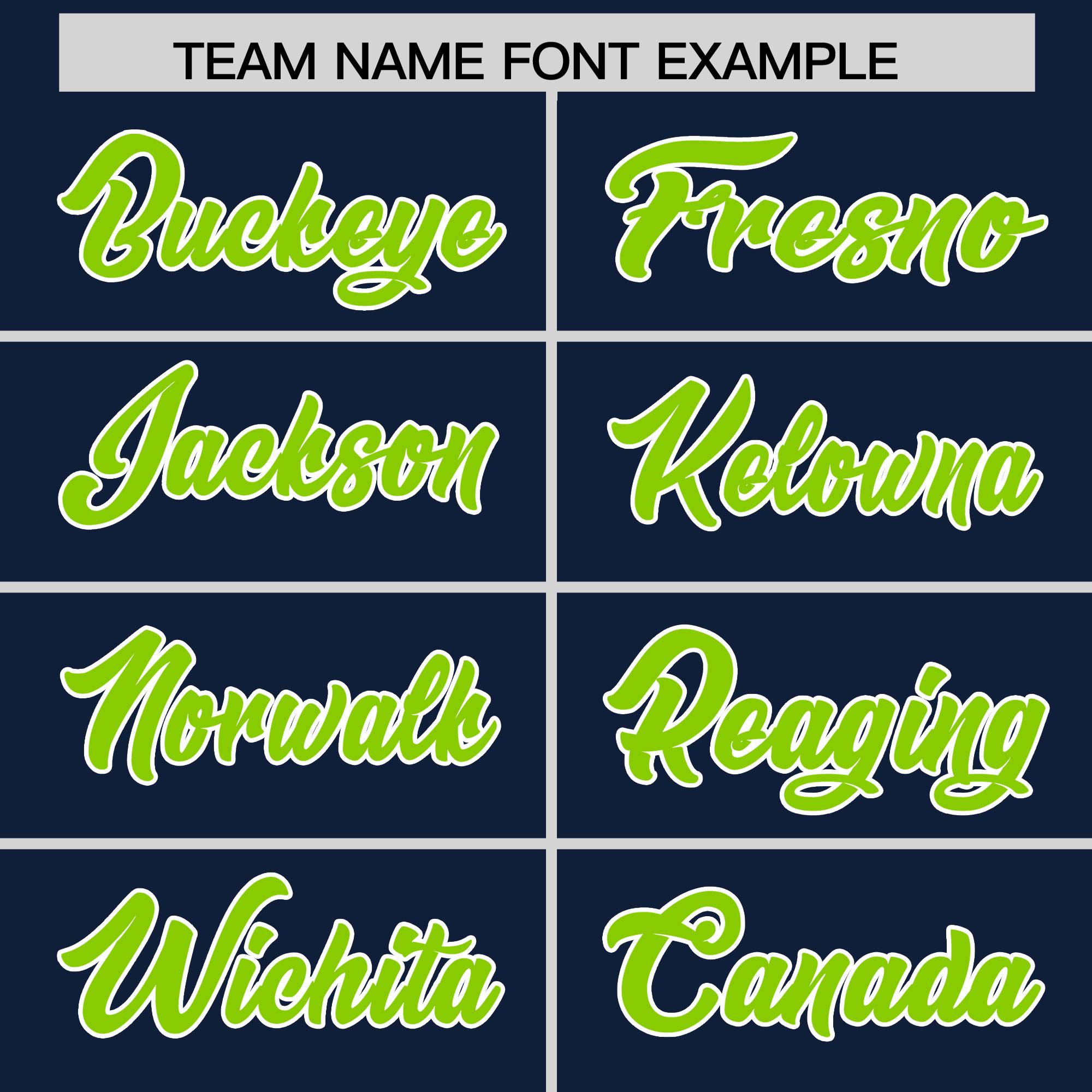 Custom Navy Neon Green and White Side Stripe Pattern Authentic American Football Jersey