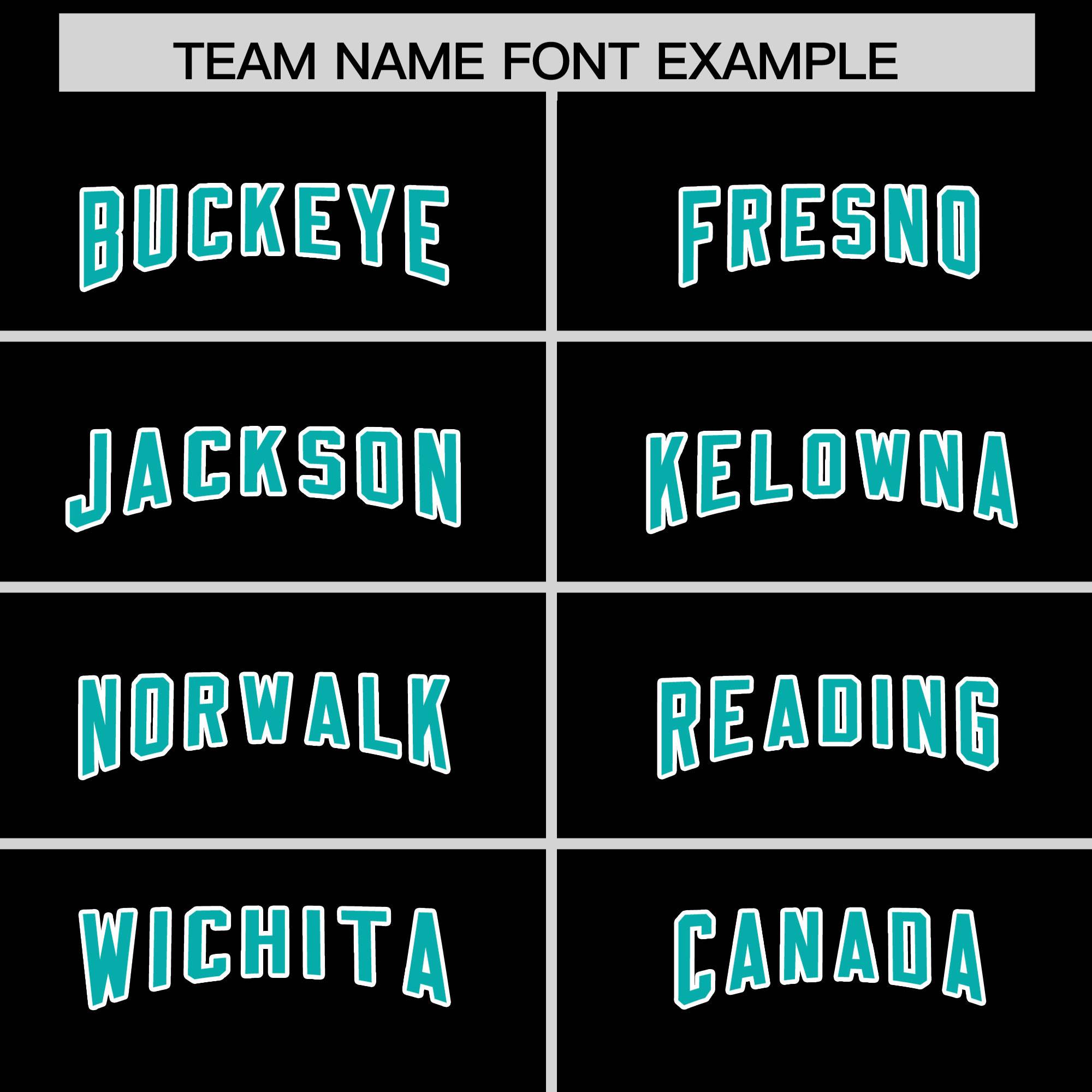 Custom Black Aqua and White Side Stripe Pattern Authentic American Football Jersey