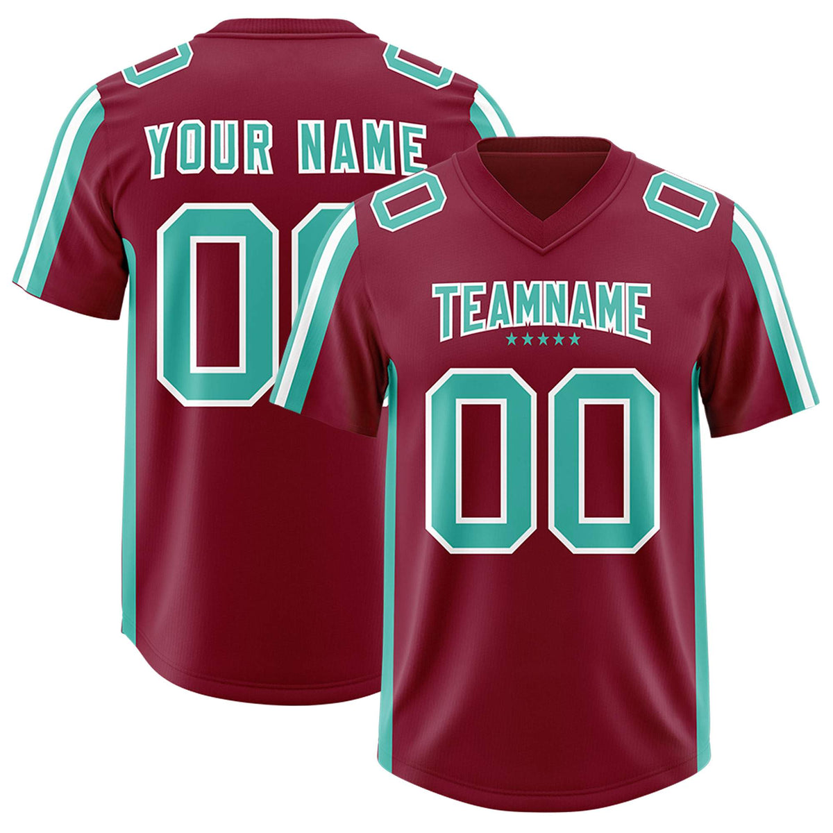 Custom Crimson Bright Green and White Side Stripe Pattern Authentic American Football Jersey