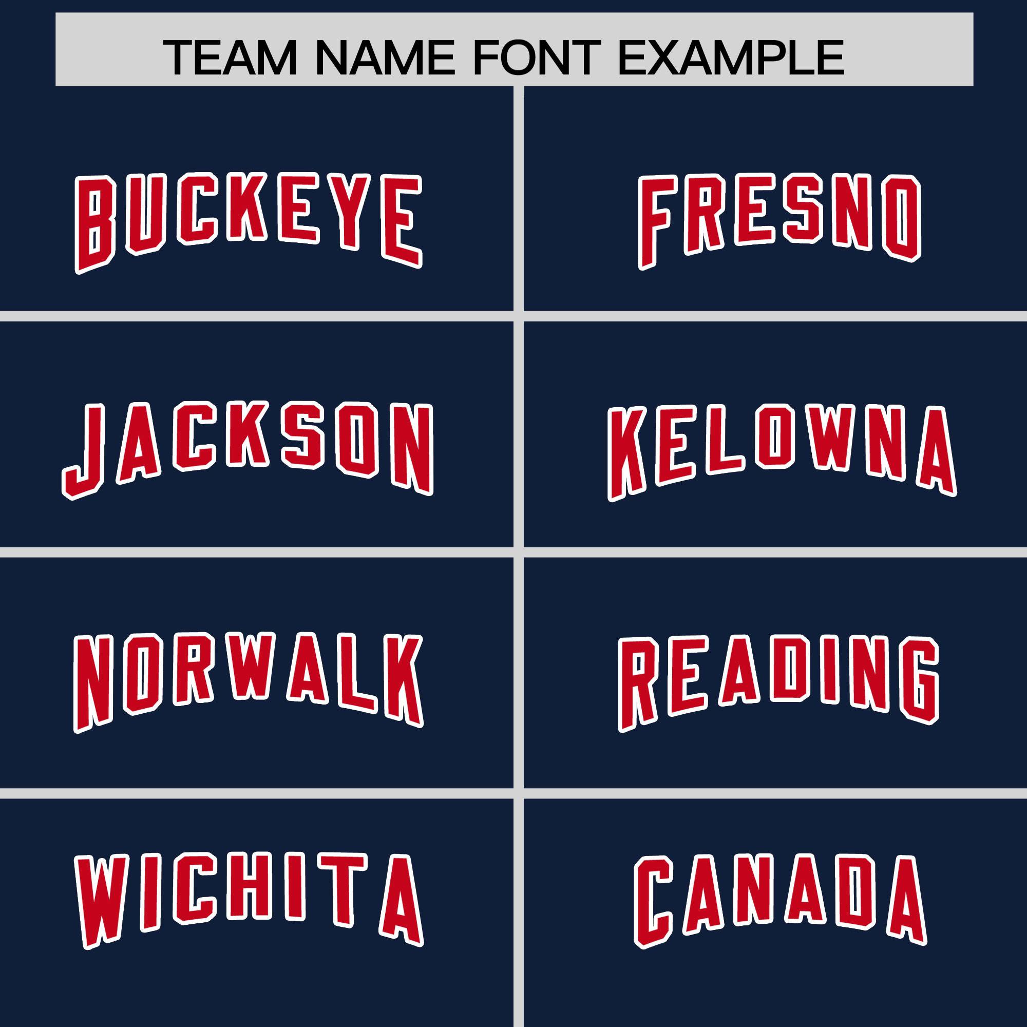 Custom Navy Red and White Side Stripe Pattern Authentic American Football Jersey