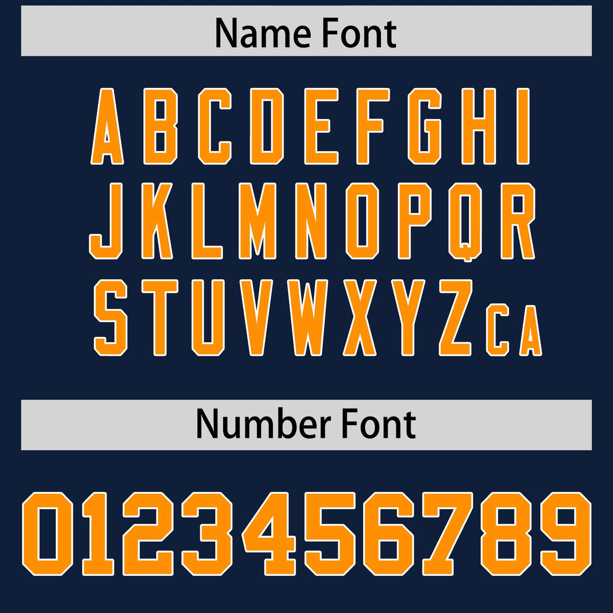 Custom Navy Orange and White Side Stripe Pattern Authentic American Football Jersey