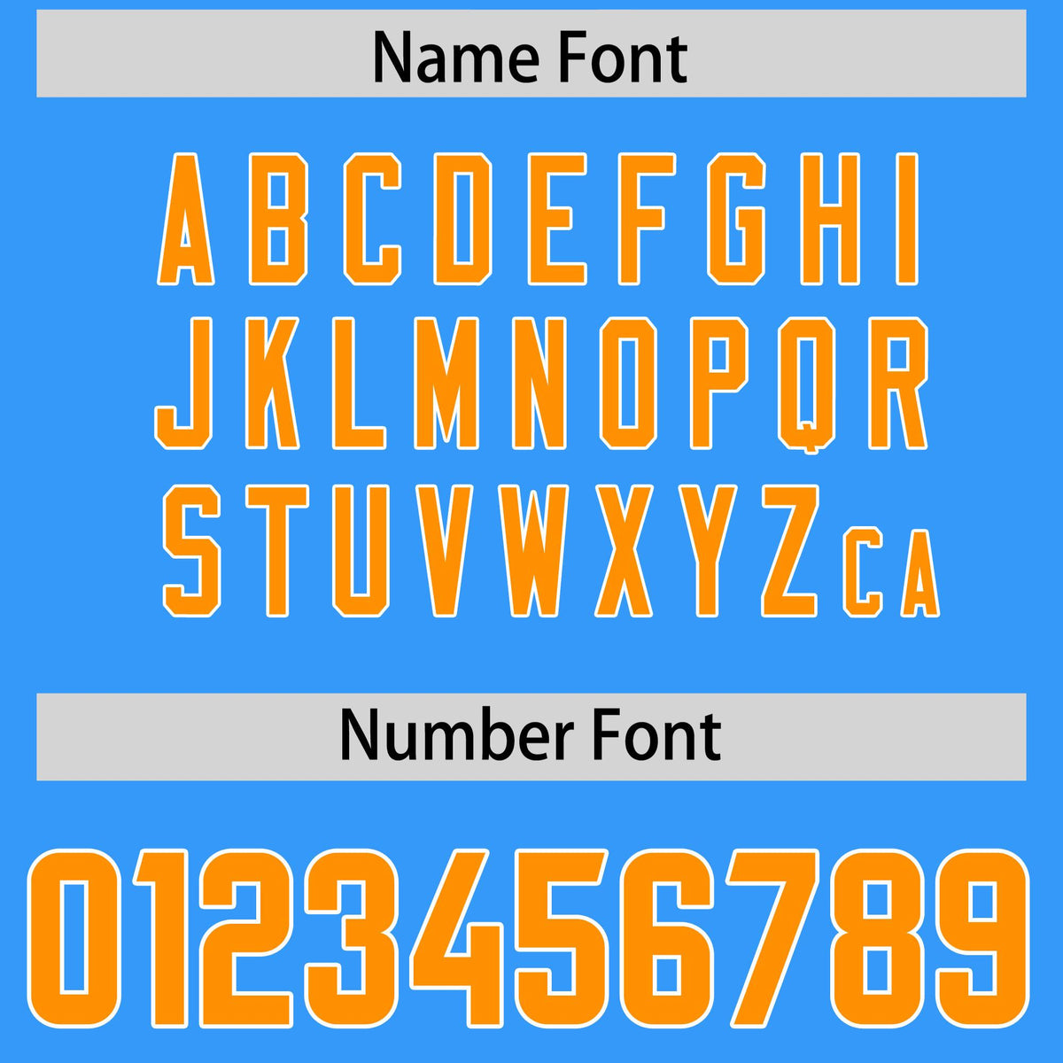 Custom Light Blue Orange and White Side Stripe Pattern Authentic American Football Jersey