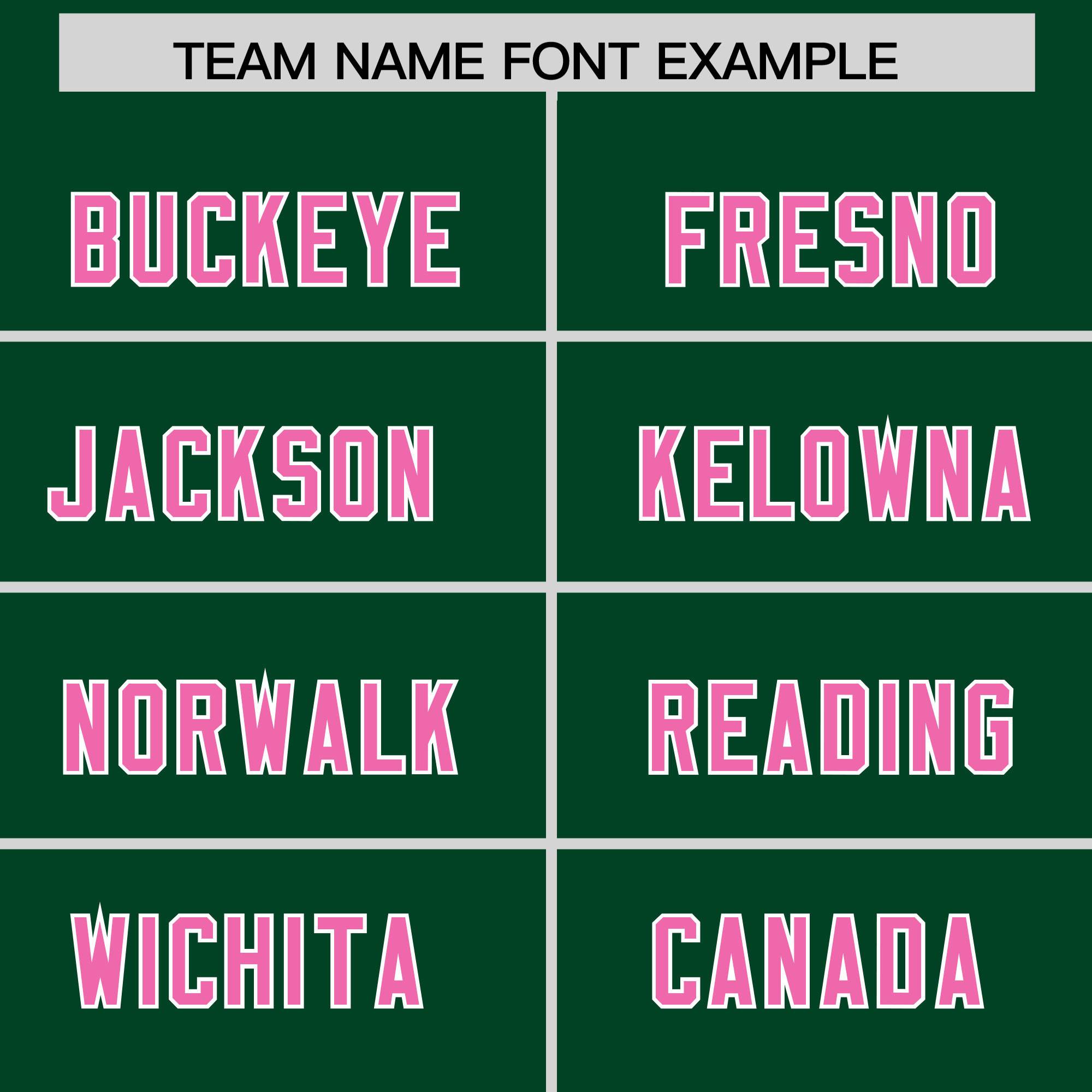 Custom Green Pink and White Side Stripe Pattern Authentic American Football Jersey