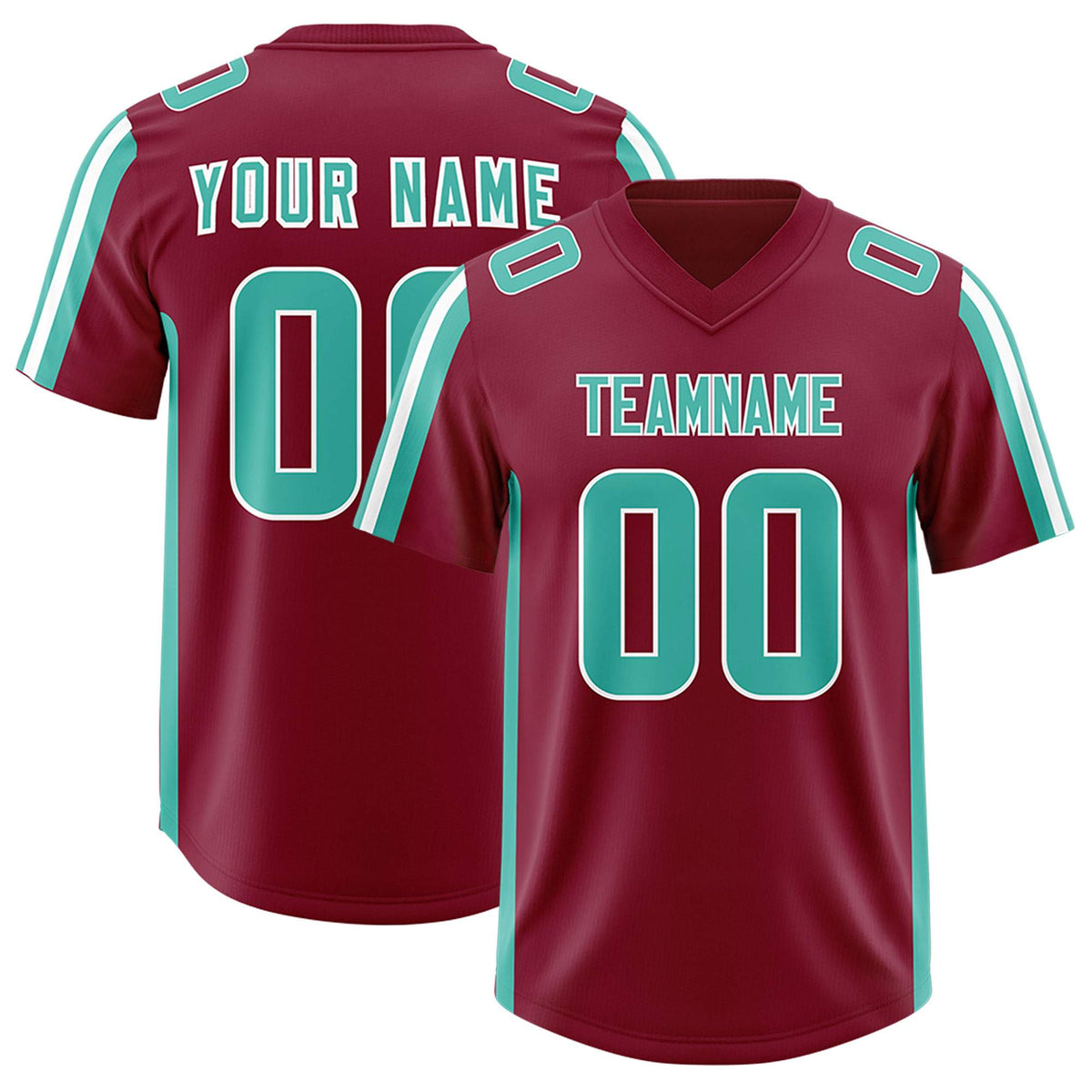 Custom Crimson Bright Green and White Side Stripe Pattern Authentic American Football Jersey